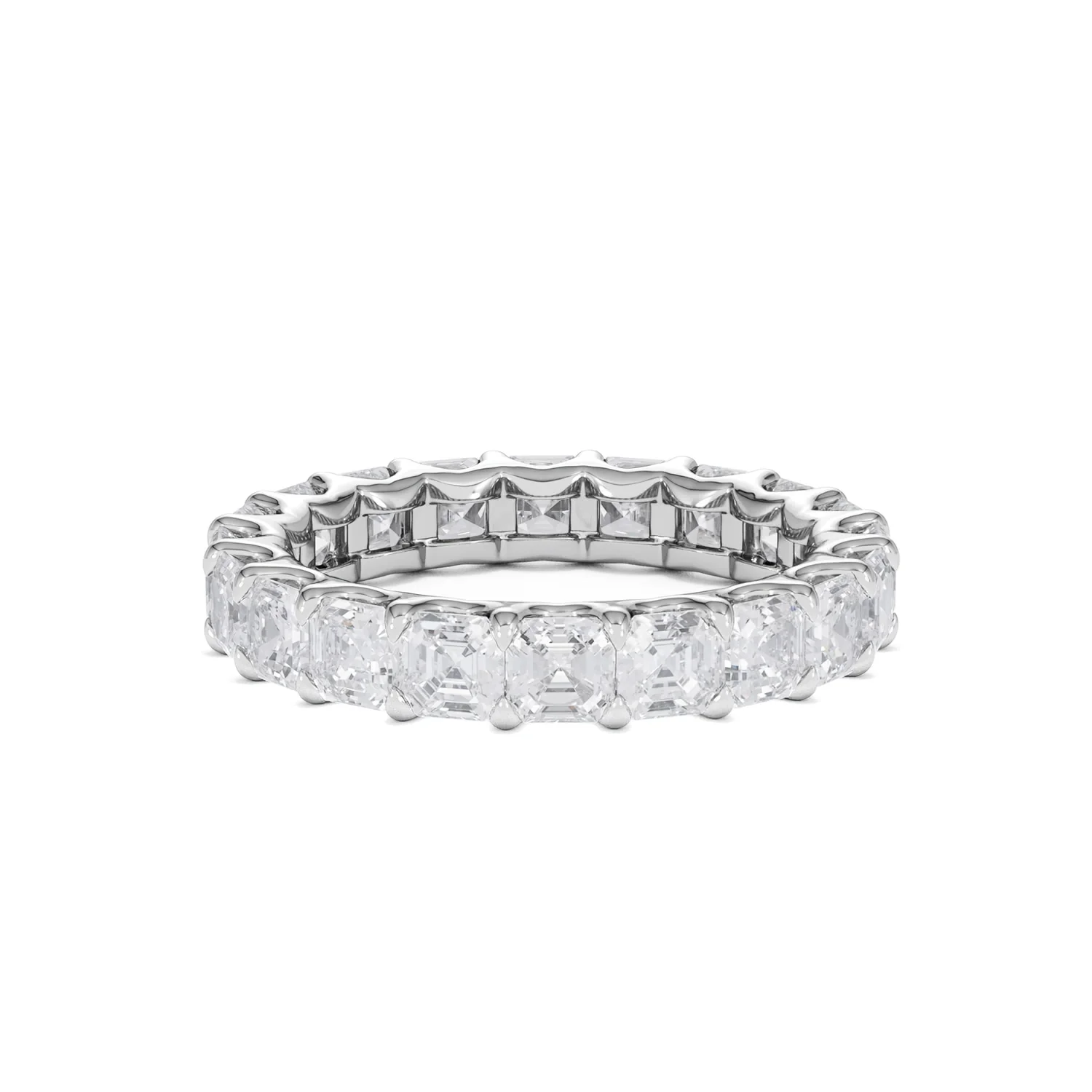 Elisa Diamond Eternity Ring Asscher Cut 4.32ct VVs Platinum Size O-W - Image 72