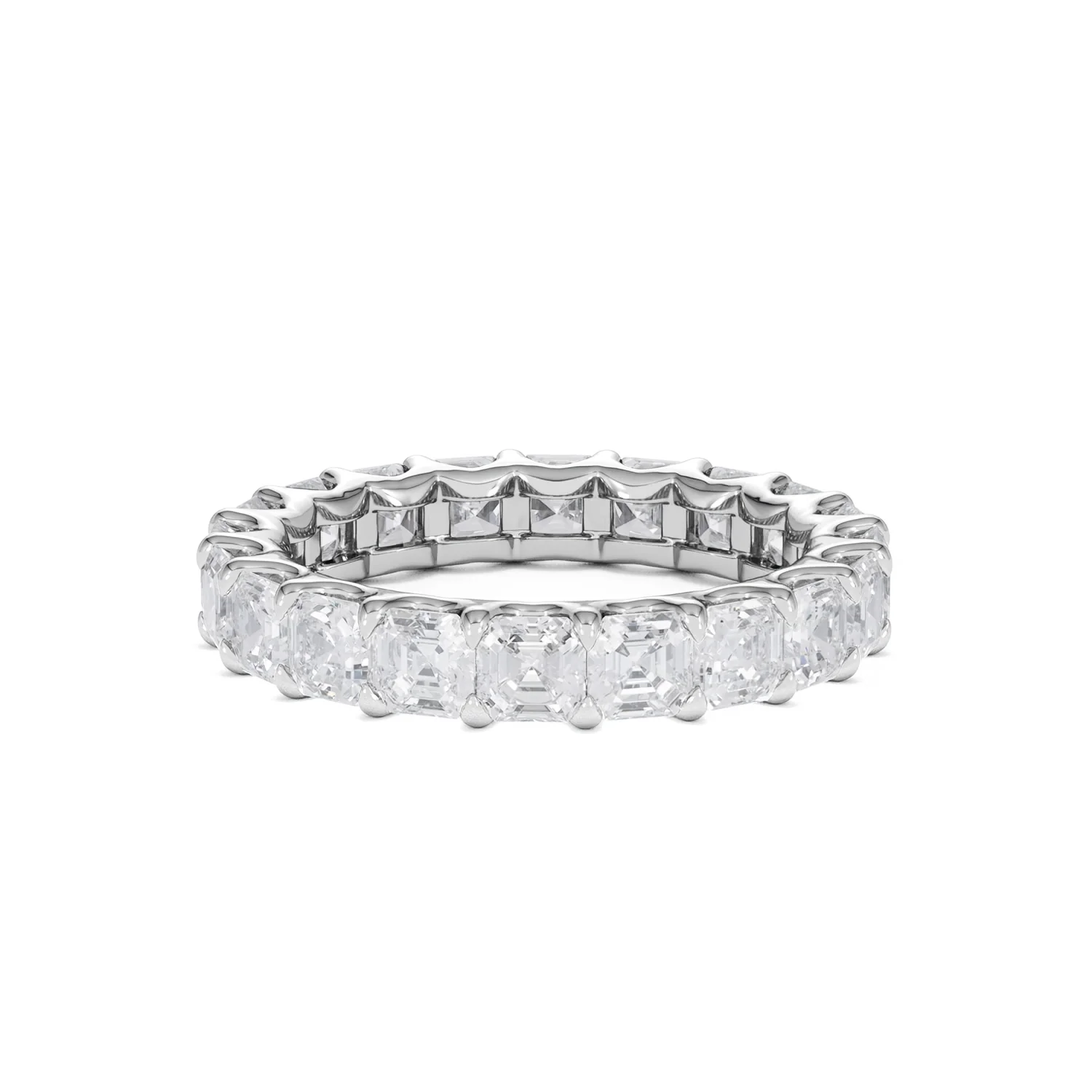 Elisa Diamond Eternity Ring Asscher Cut 4.32ct VVs Platinum Size O-W - Image 87