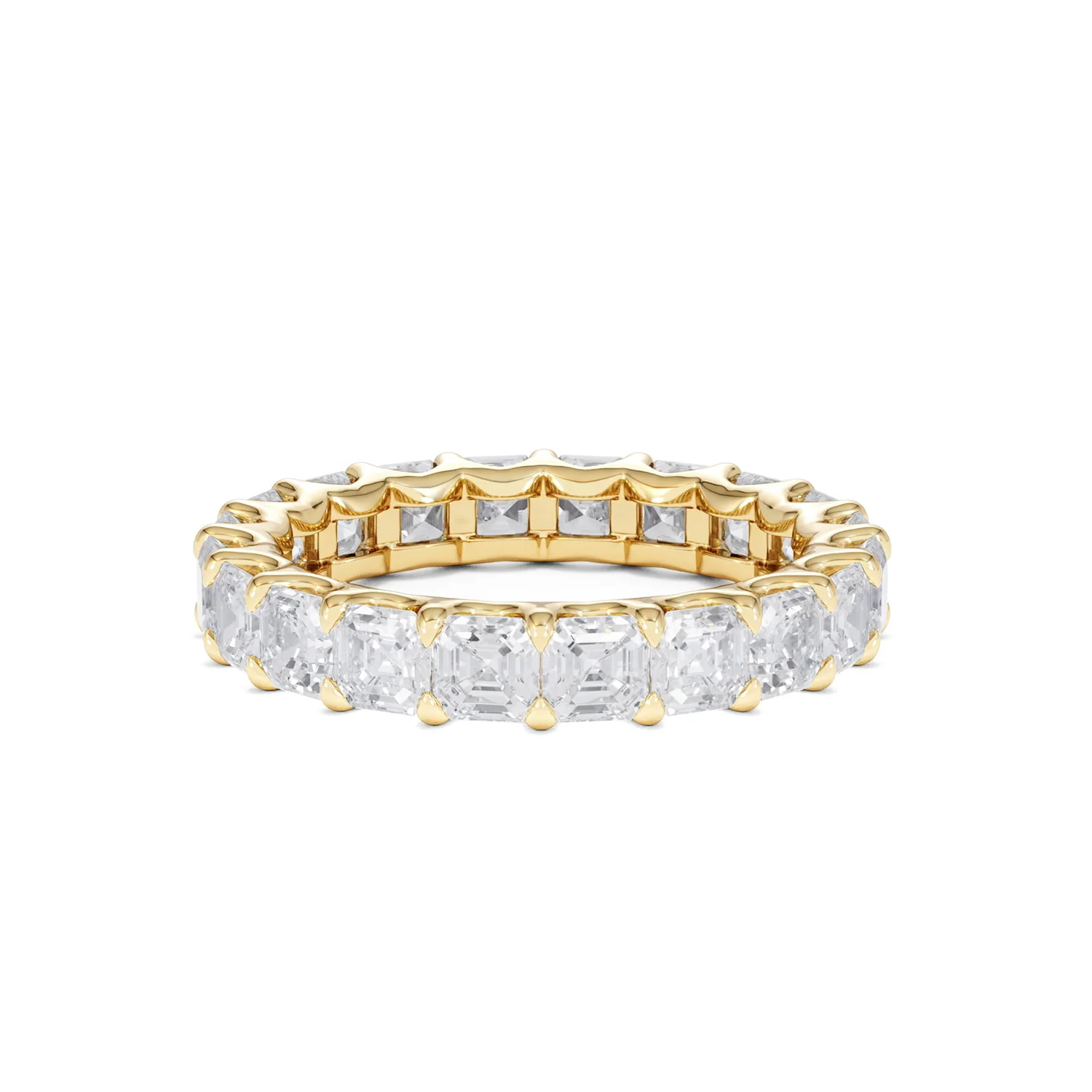 Elisa Diamond Eternity Ring Asscher Cut 4ct VVs 18K Gold Size J-N - Image 18