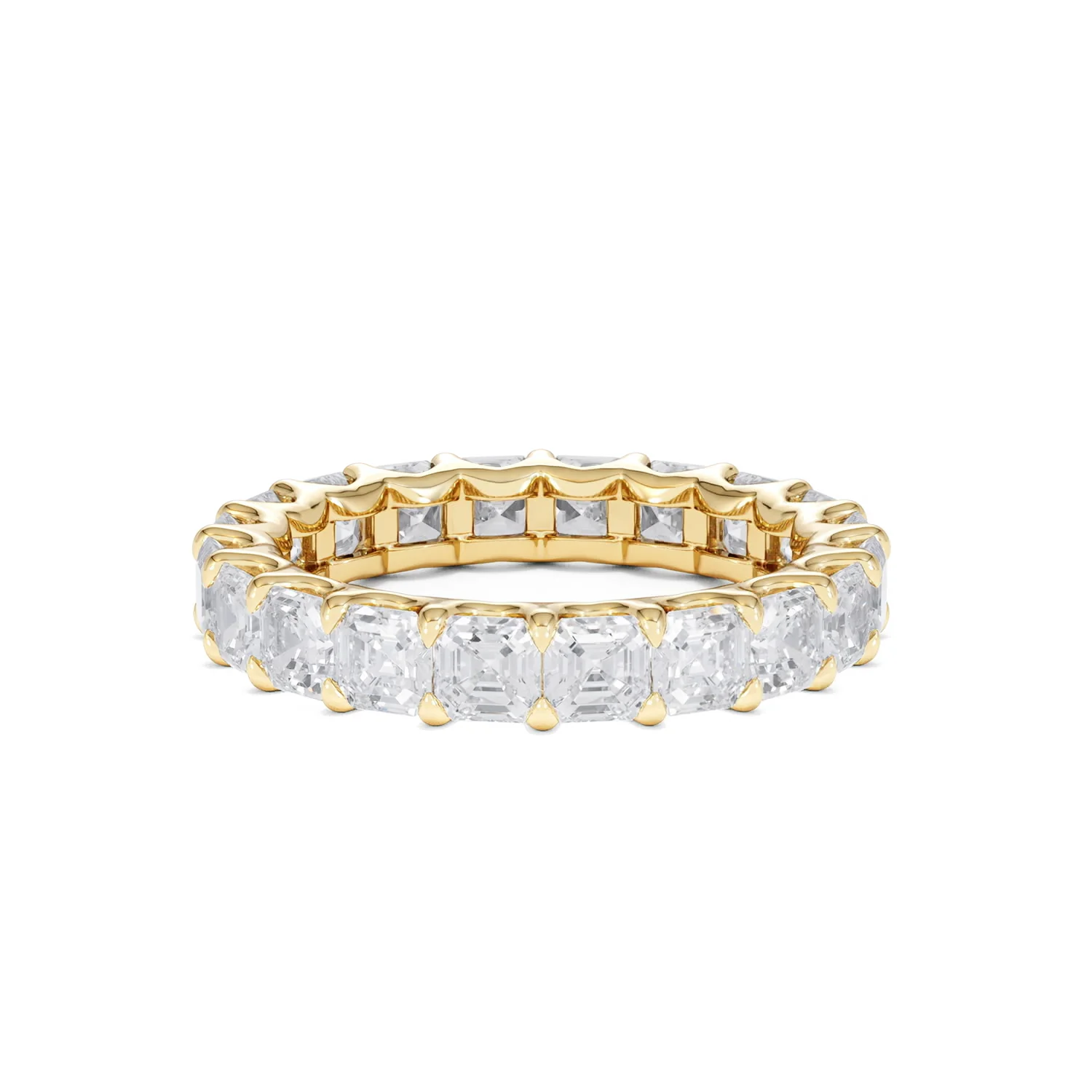 Elisa Diamond Eternity Ring Asscher Cut 4ct VVs 18K Gold Size J-N - Image 22