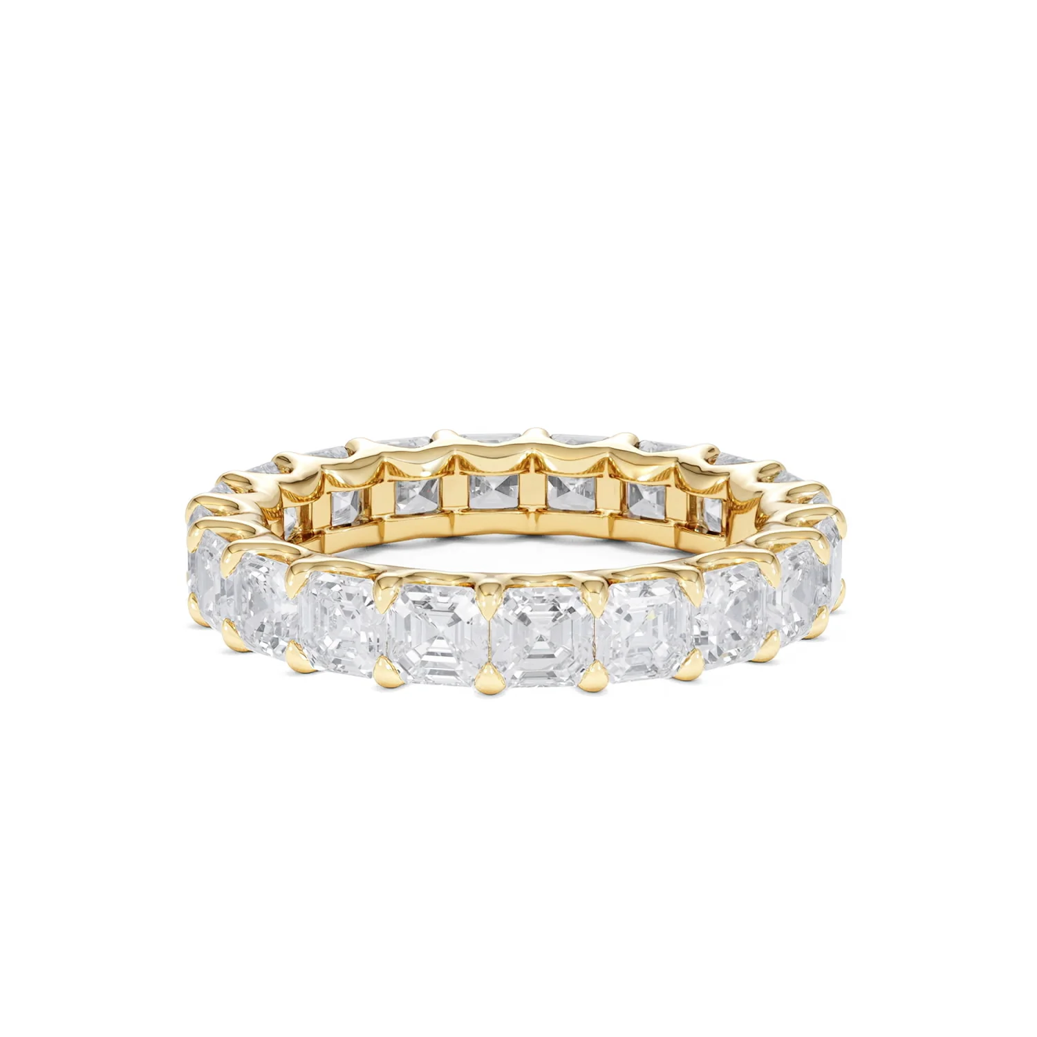 Elisa Diamond Eternity Ring Asscher Cut 4ct VVs 18K Gold Size J-N - Image 33