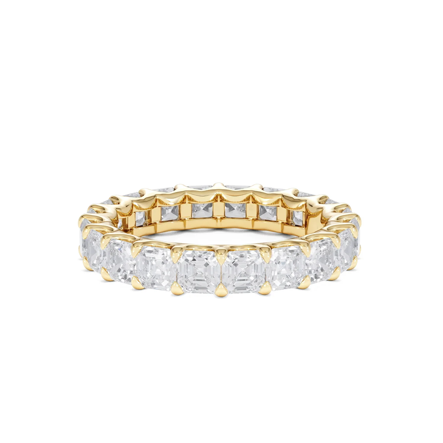 Elisa Diamond Eternity Ring Asscher Cut 4ct VVs 18K Gold Size J-N - Image 34