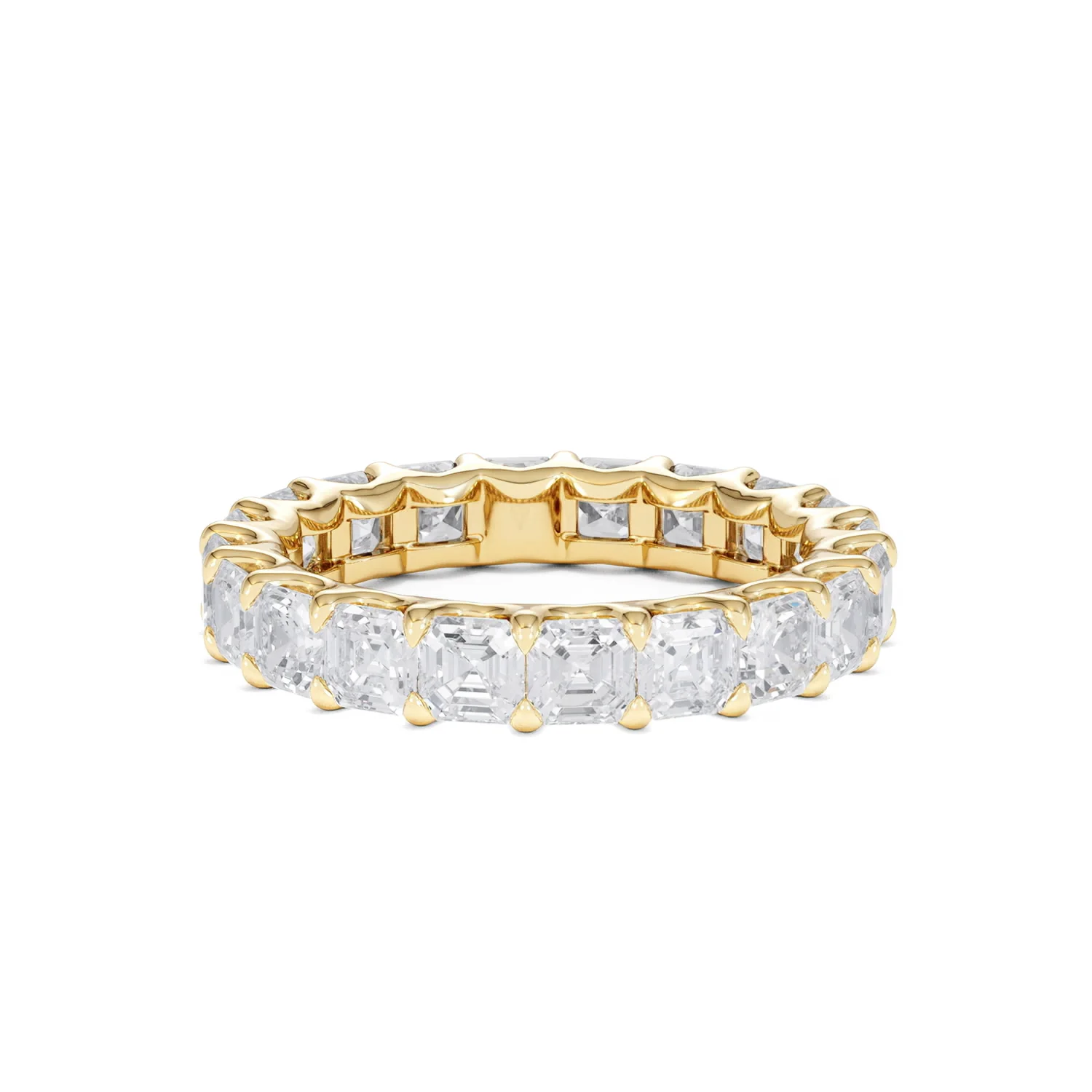 Elisa Diamond Eternity Ring Asscher Cut 4ct VVs 18K Gold Size J-N - Image 49