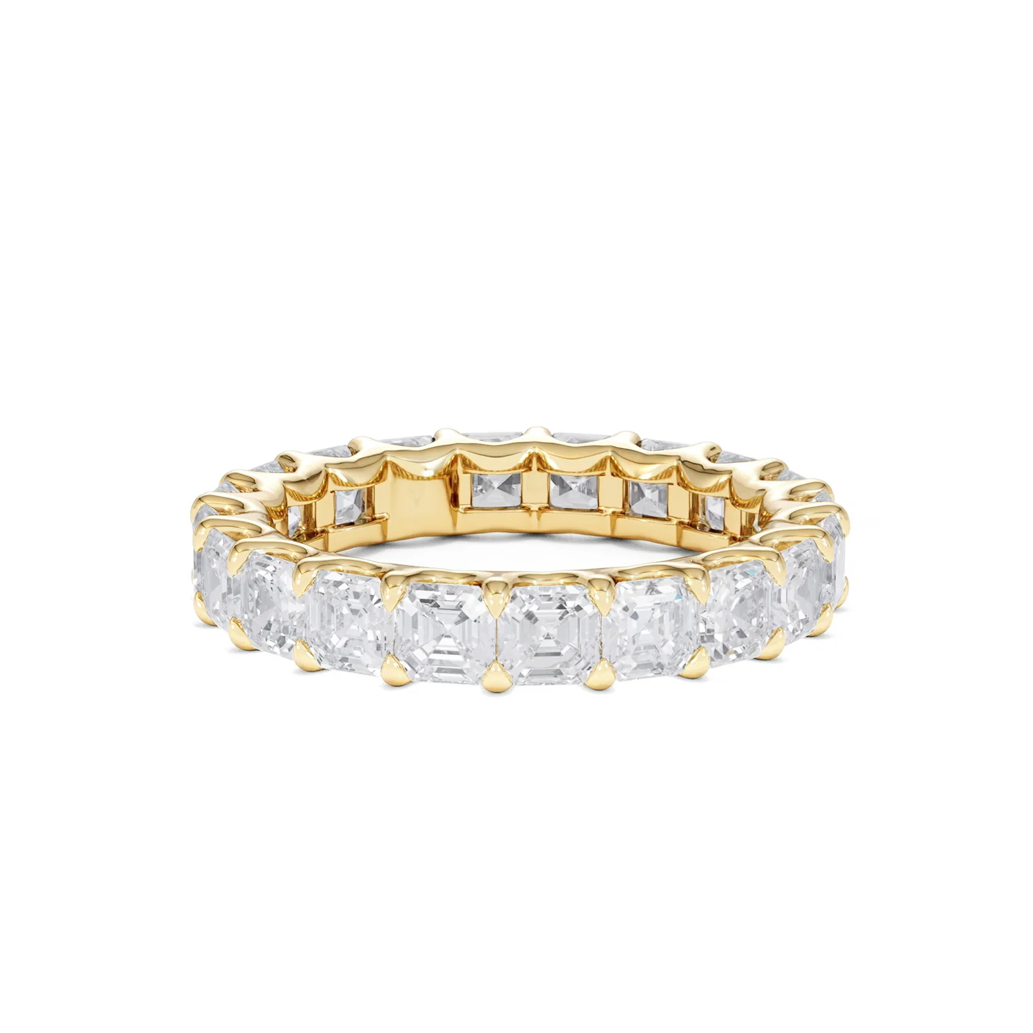 Elisa Diamond Eternity Ring Asscher Cut 4ct VVs 18K Gold Size J-N - Image 53