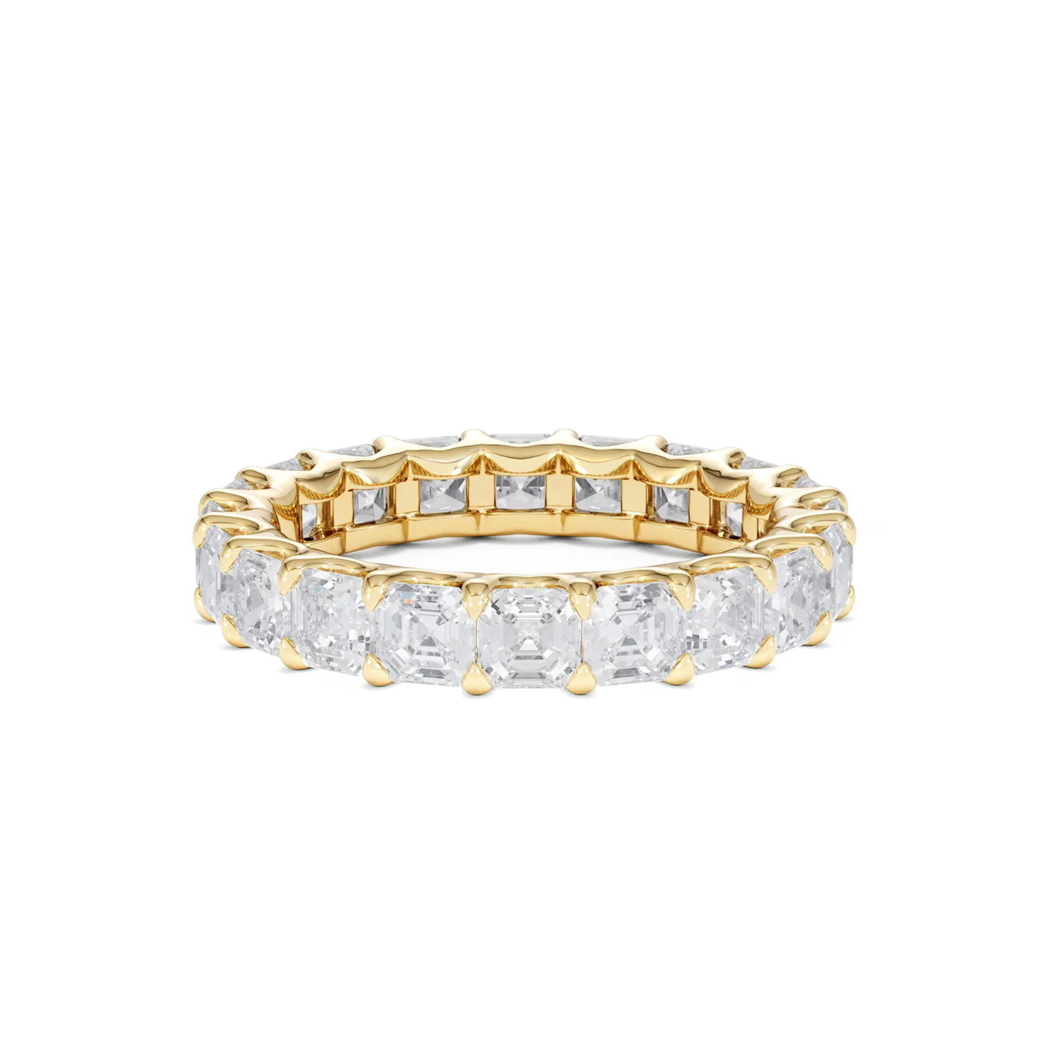 Elisa Diamond Eternity Ring Asscher Cut 4ct VVs 18K Gold Size J-N - Image 64