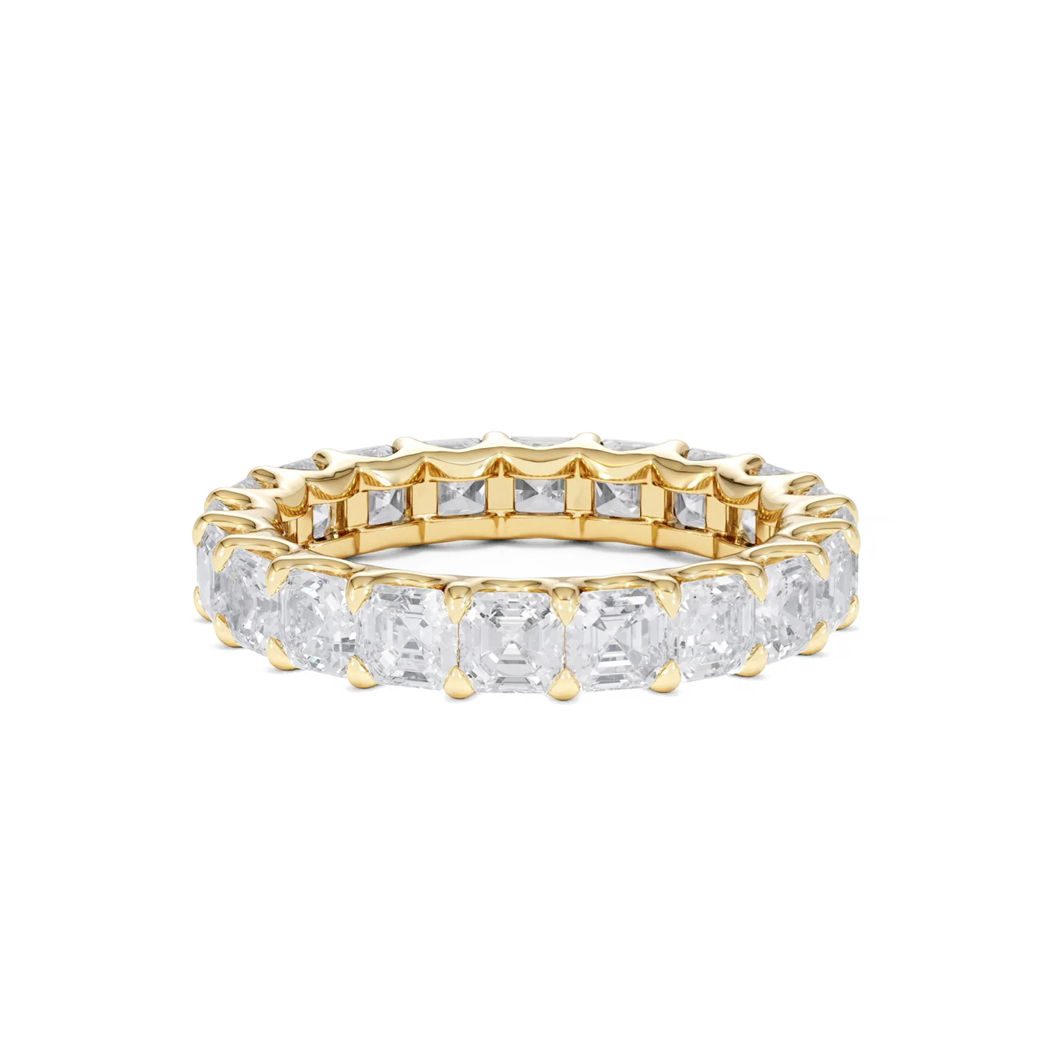 Elisa Diamond Eternity Ring Asscher Cut 4ct VVs 18K Gold Size J-N - Image 75
