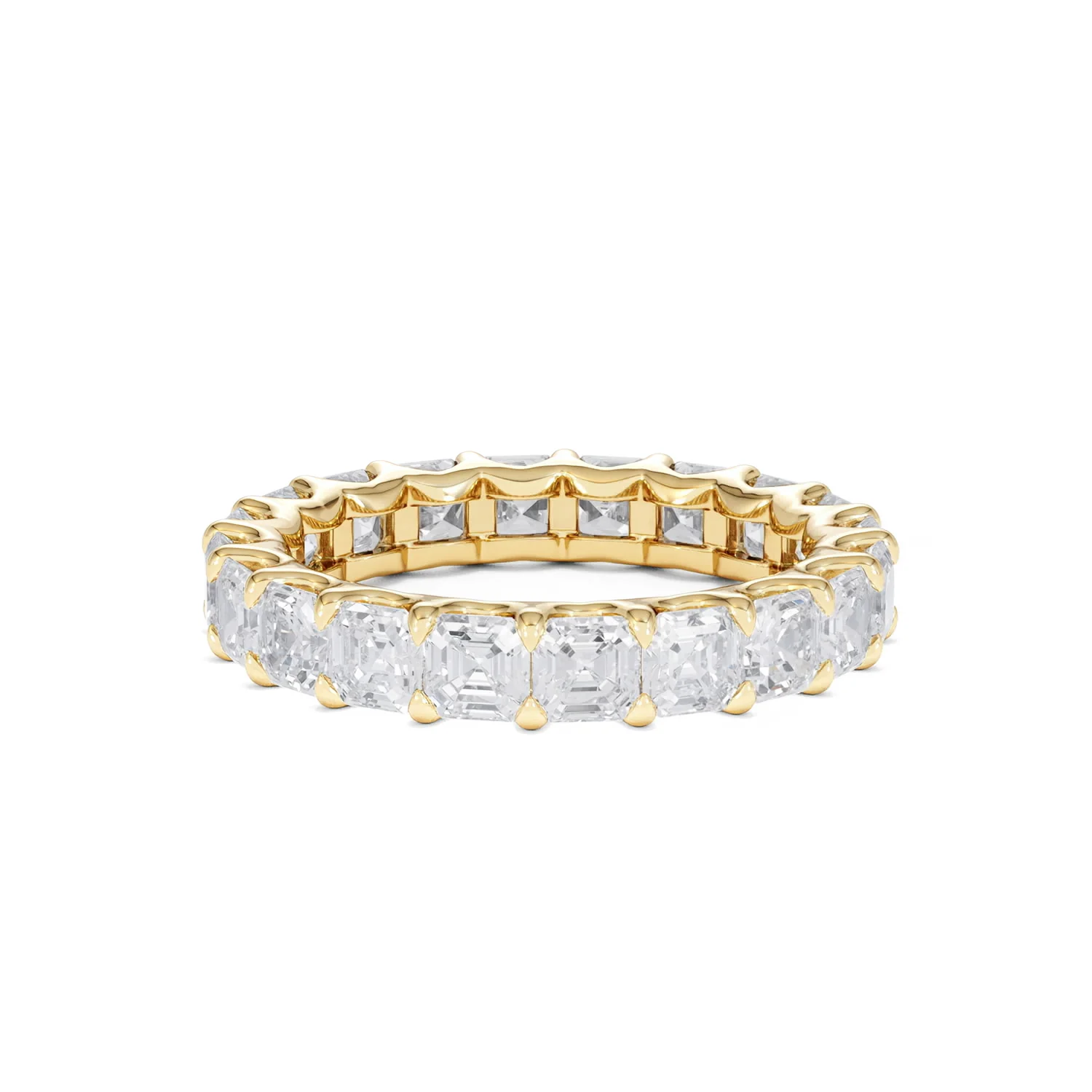 Elisa Diamond Eternity Ring Asscher Cut 4ct VVs 18K Gold Size J-N - Image 77