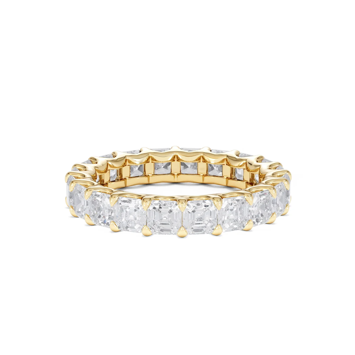 Elisa Diamond Eternity Ring Asscher Cut 4ct VVs 18K Gold Size J-N - Image 78