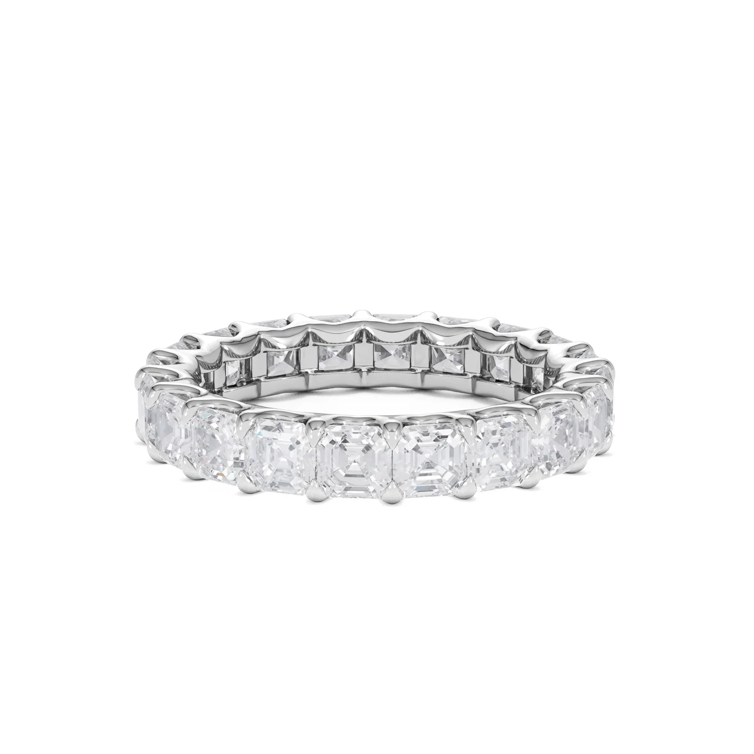 Elisa Diamond Eternity Ring Asscher Cut 4ct VVs Platinum Size J-N - Image 11