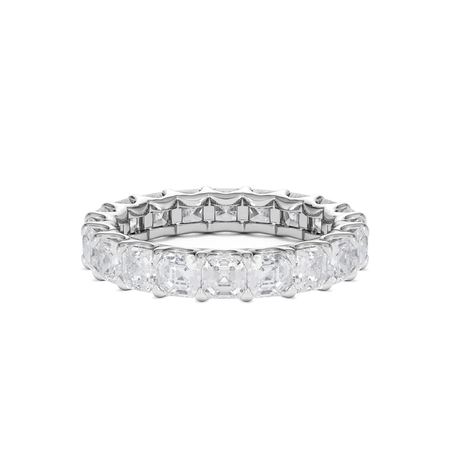 Elisa Diamond Eternity Ring Asscher Cut 4ct VVs Platinum Size J-N - Image 12
