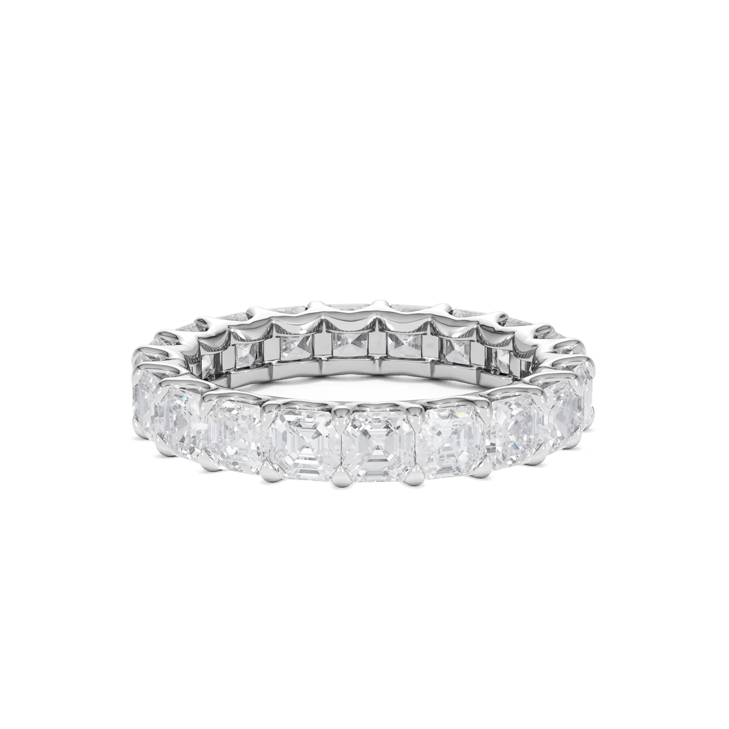Elisa Diamond Eternity Ring Asscher Cut 4ct VVs Platinum Size J-N - Image 17