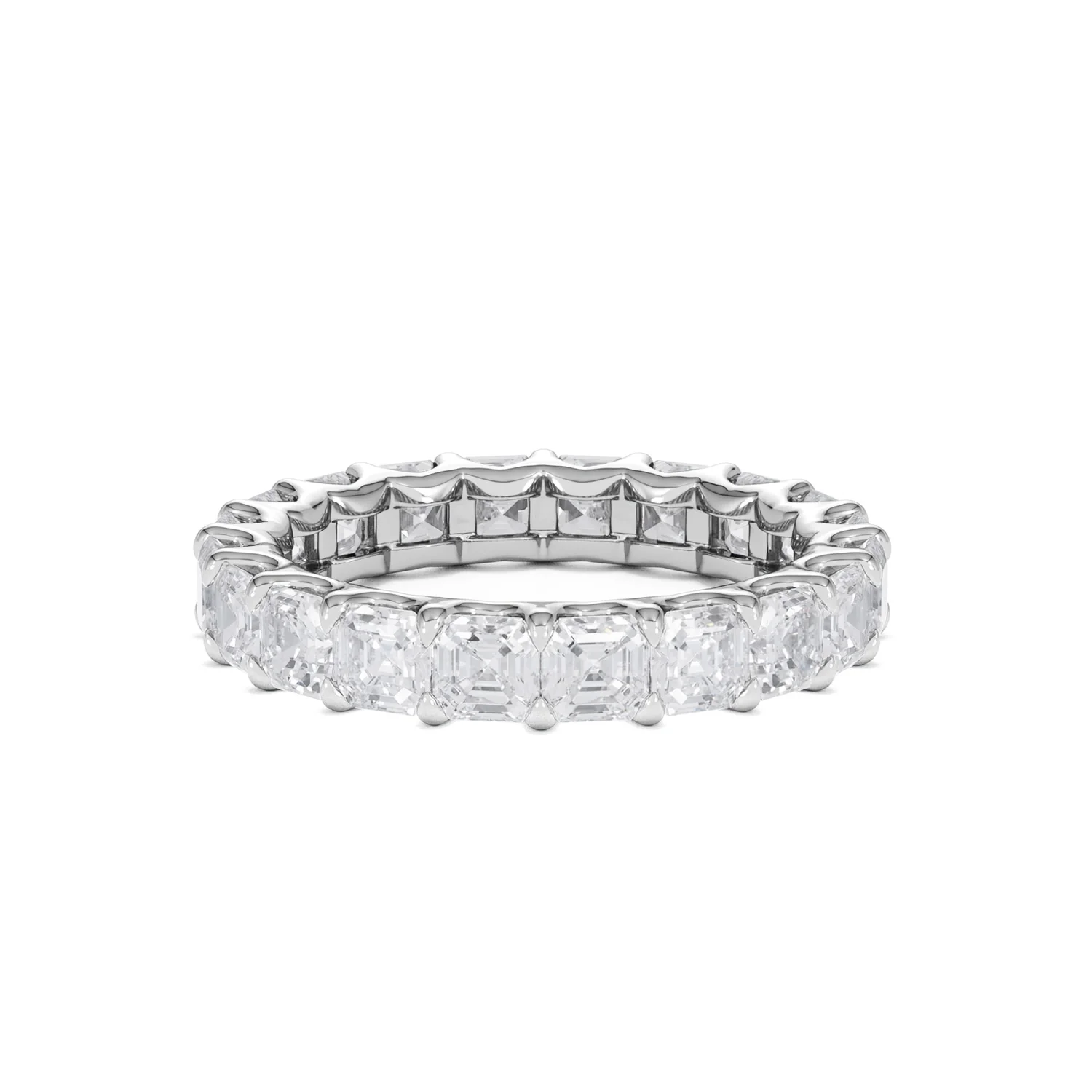 Elisa Diamond Eternity Ring Asscher Cut 4ct VVs Platinum Size J-N - Image 18