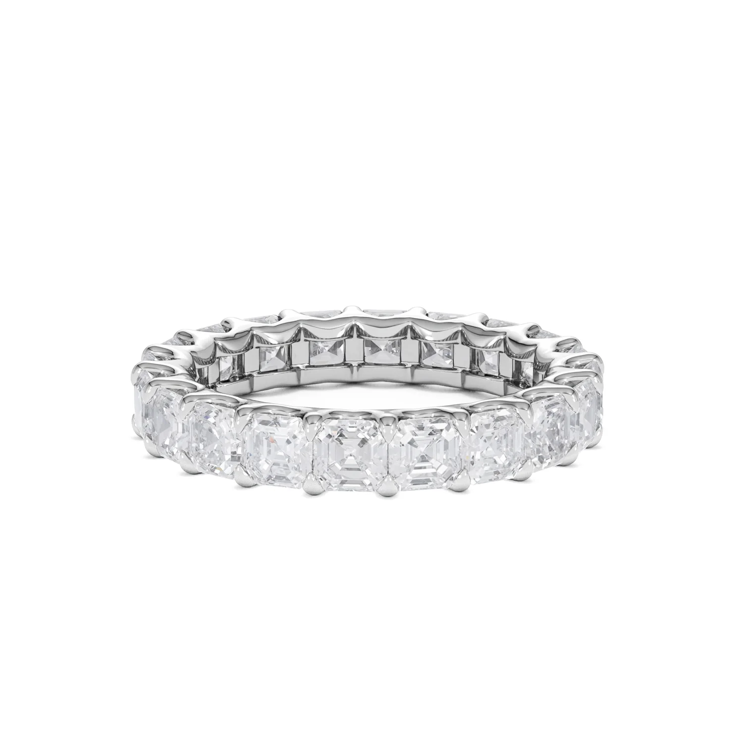 Elisa Diamond Eternity Ring Asscher Cut 4ct VVs Platinum Size J-N - Image 19