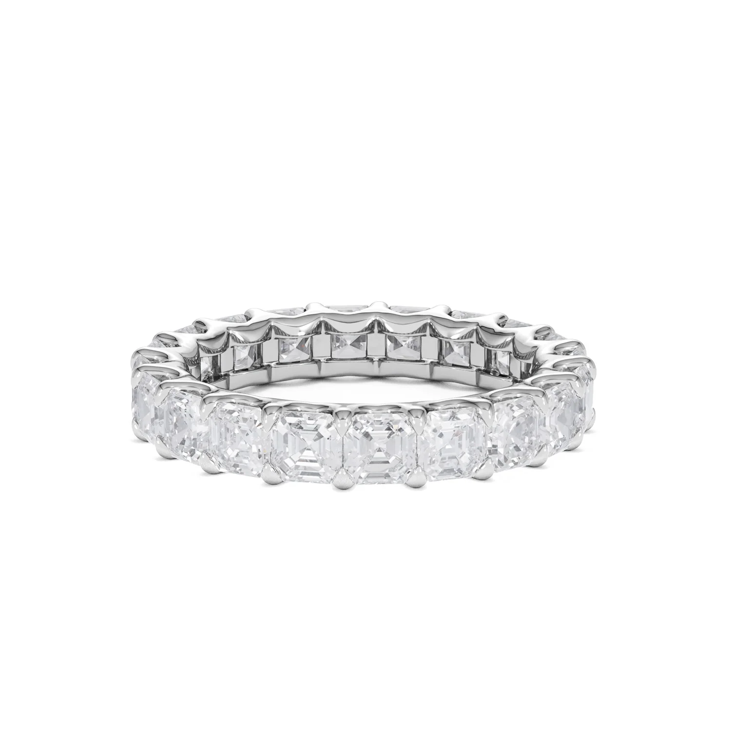 Elisa Diamond Eternity Ring Asscher Cut 4ct VVs Platinum Size J-N - Image 29