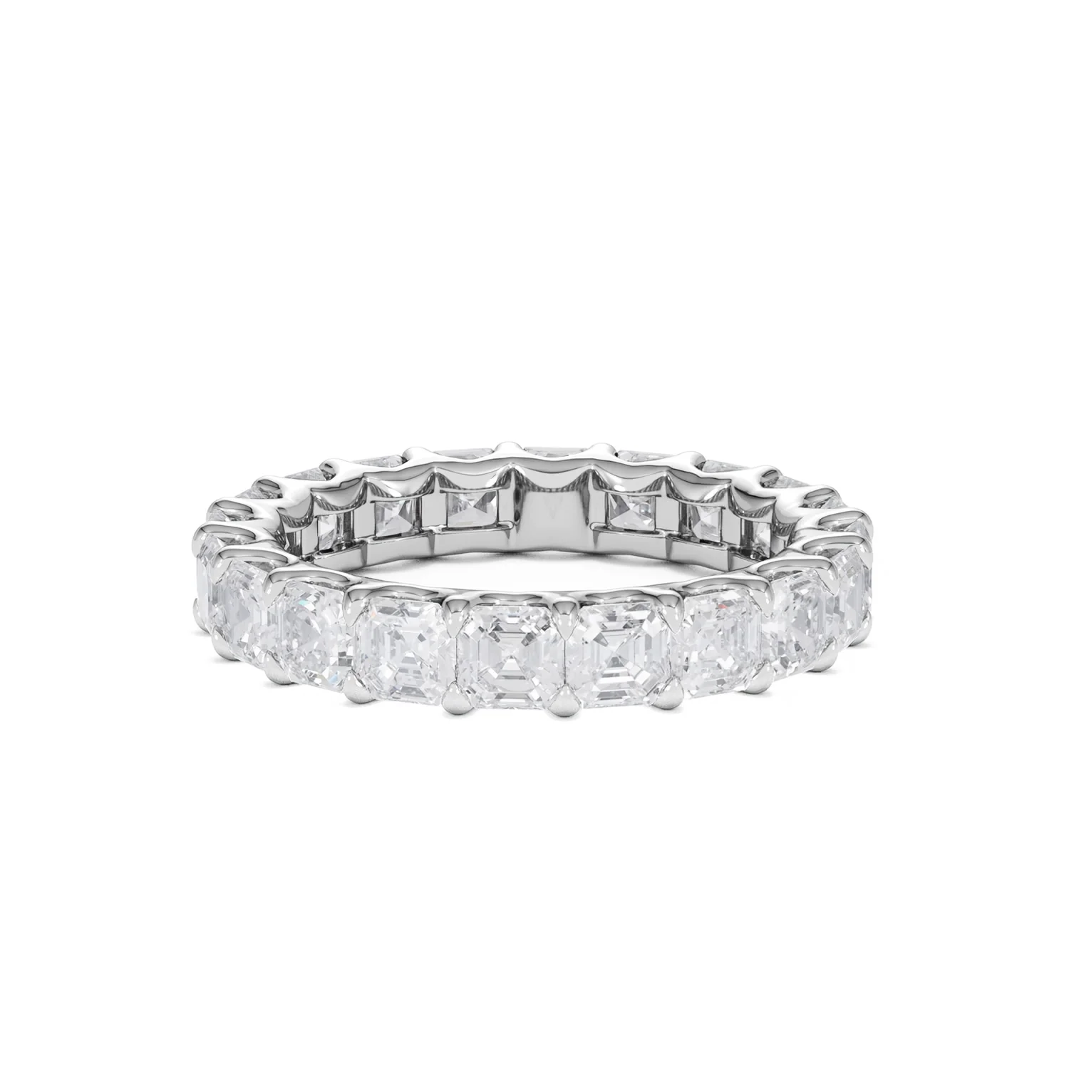 Elisa Diamond Eternity Ring Asscher Cut 4ct VVs Platinum Size J-N - Image 47