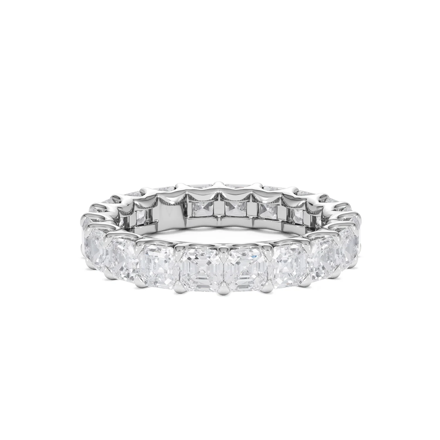Elisa Diamond Eternity Ring Asscher Cut 4ct VVs Platinum Size J-N - Image 54