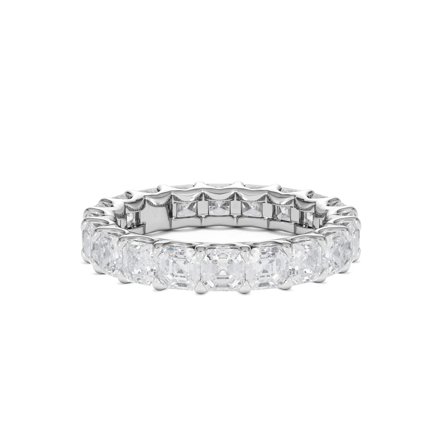 Elisa Diamond Eternity Ring Asscher Cut 4ct VVs Platinum Size J-N - Image 56