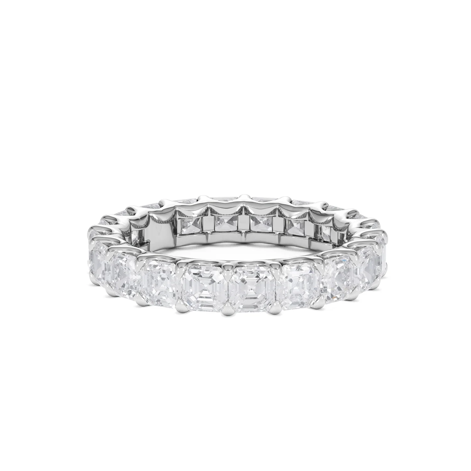 Elisa Diamond Eternity Ring Asscher Cut 4ct VVs Platinum Size J-N - Image 57
