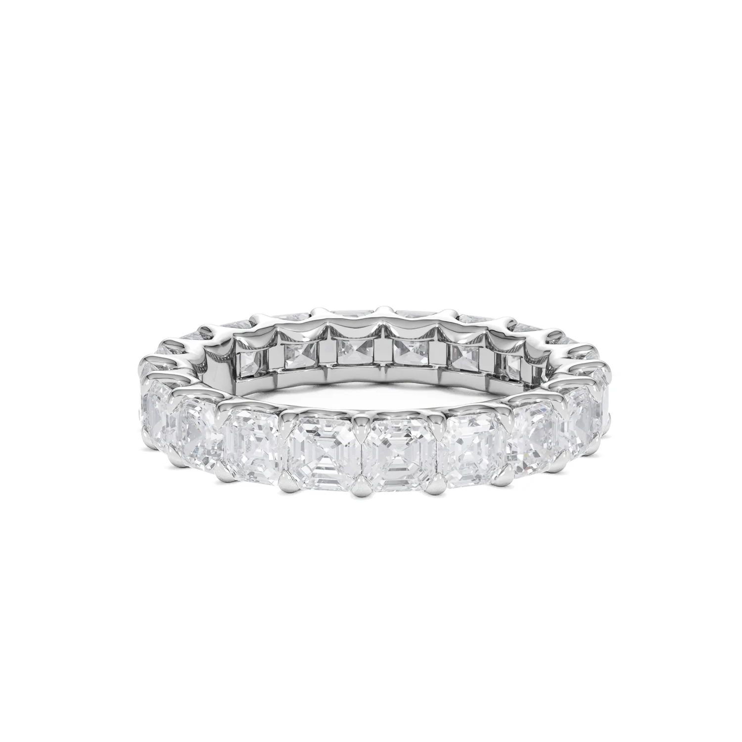 Elisa Diamond Eternity Ring Asscher Cut 4ct VVs Platinum Size J-N - Image 61