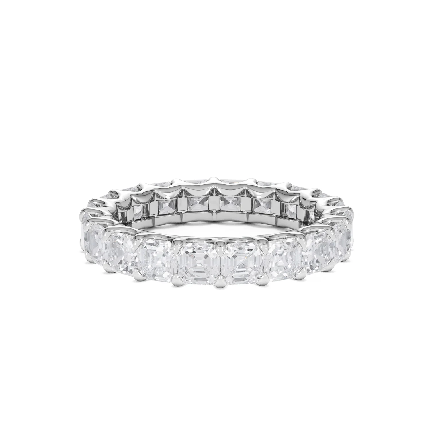 Elisa Diamond Eternity Ring Asscher Cut 4ct VVs Platinum Size J-N - Image 66