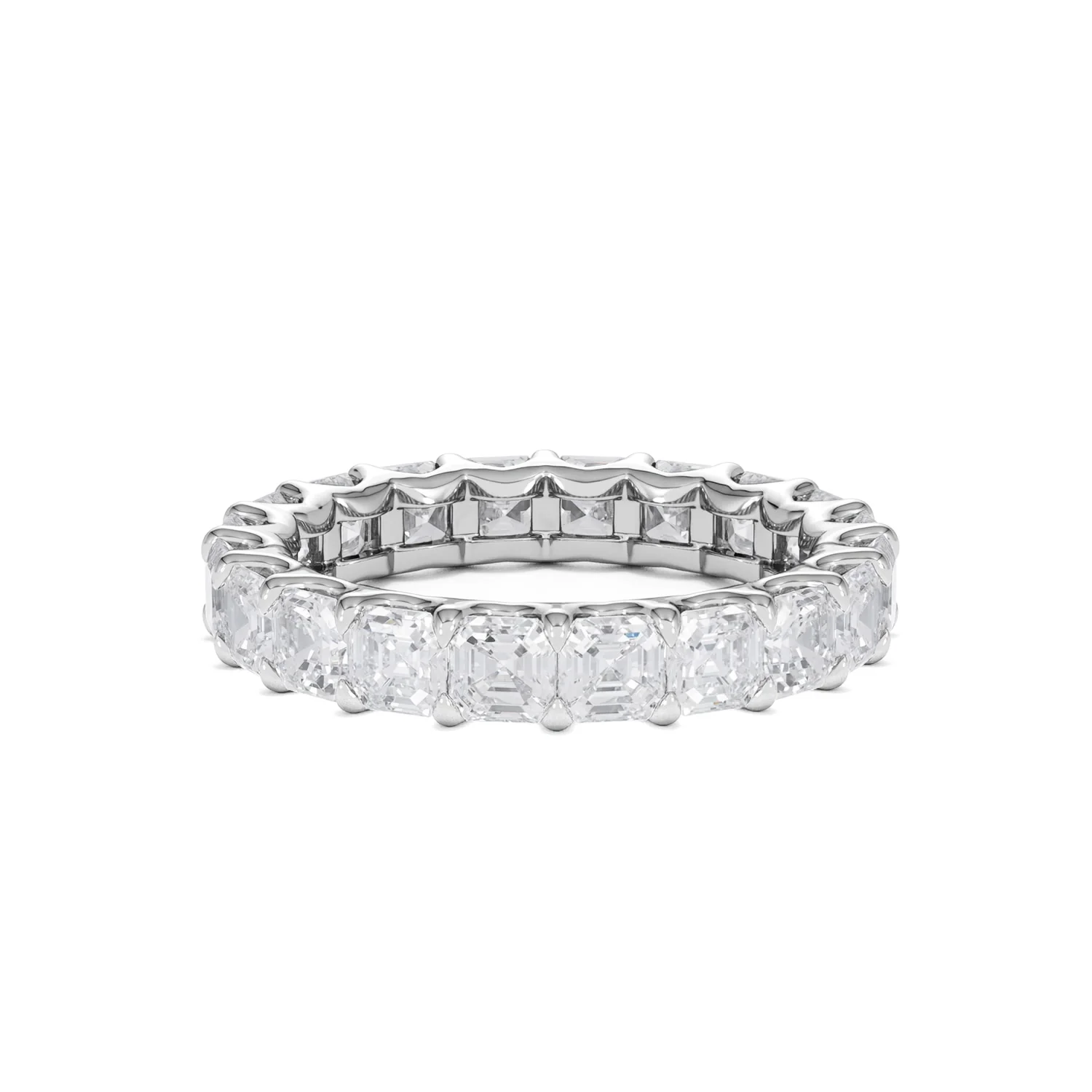 Elisa Diamond Eternity Ring Asscher Cut 4ct VVs Platinum Size J-N - Image 70