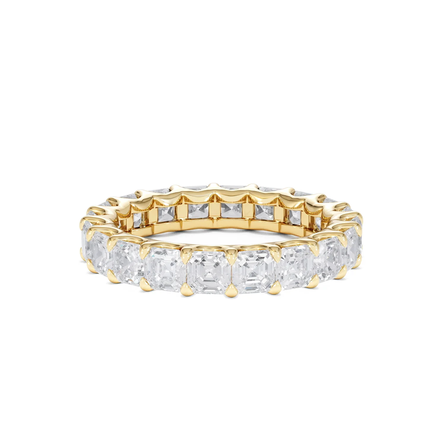 Elisa Diamond Eternity Ring Asscher Cut 5.72ct VVs 18K Gold Size J-N - Image 11
