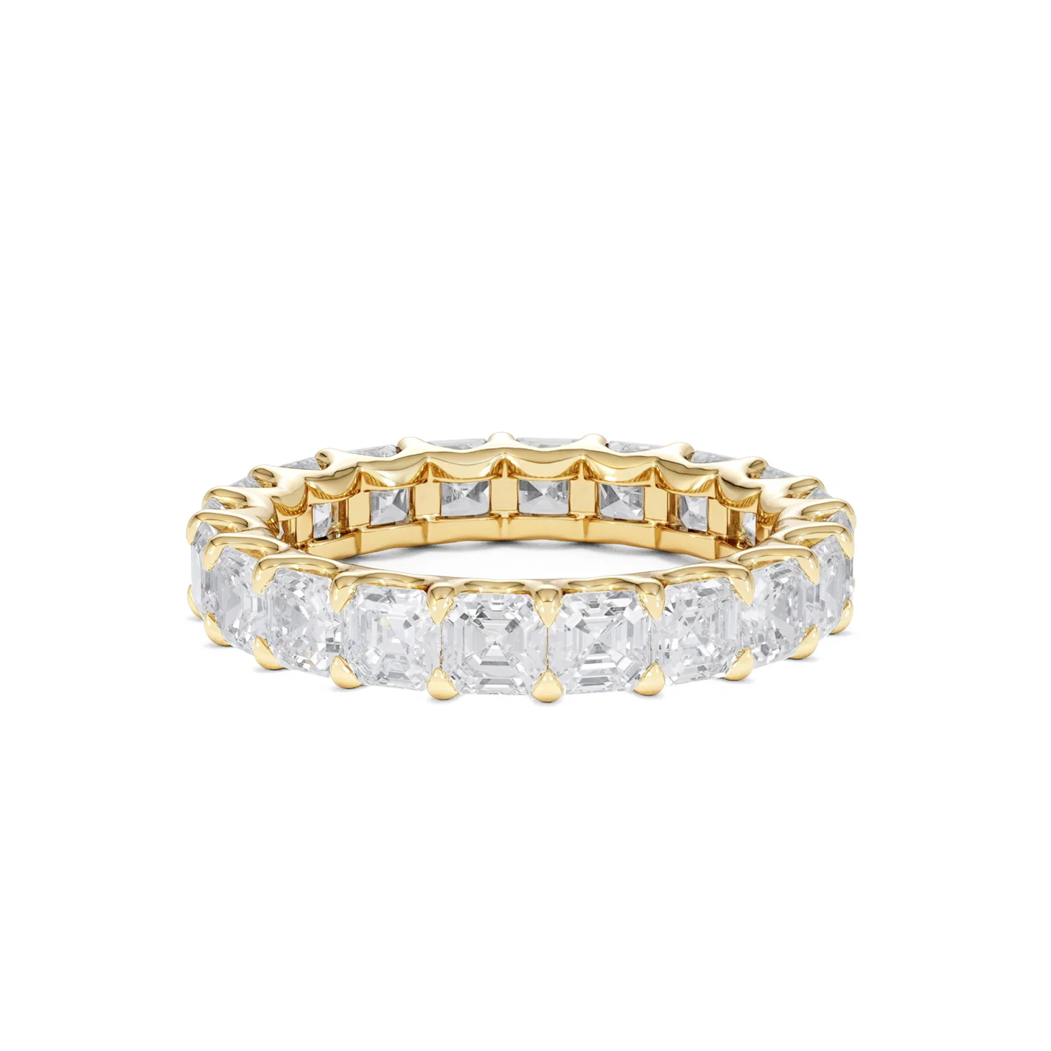 Elisa Diamond Eternity Ring Asscher Cut 5.72ct VVs 18K Gold Size J-N - Image 15