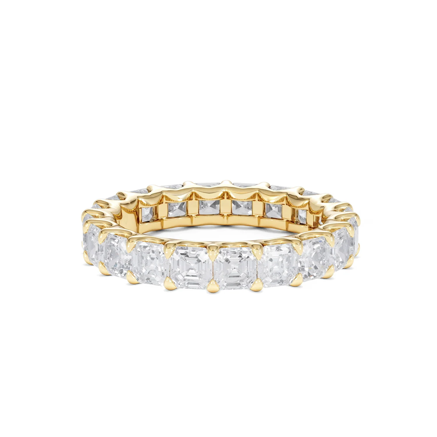 Elisa Diamond Eternity Ring Asscher Cut 5.72ct VVs 18K Gold Size J-N - Image 61
