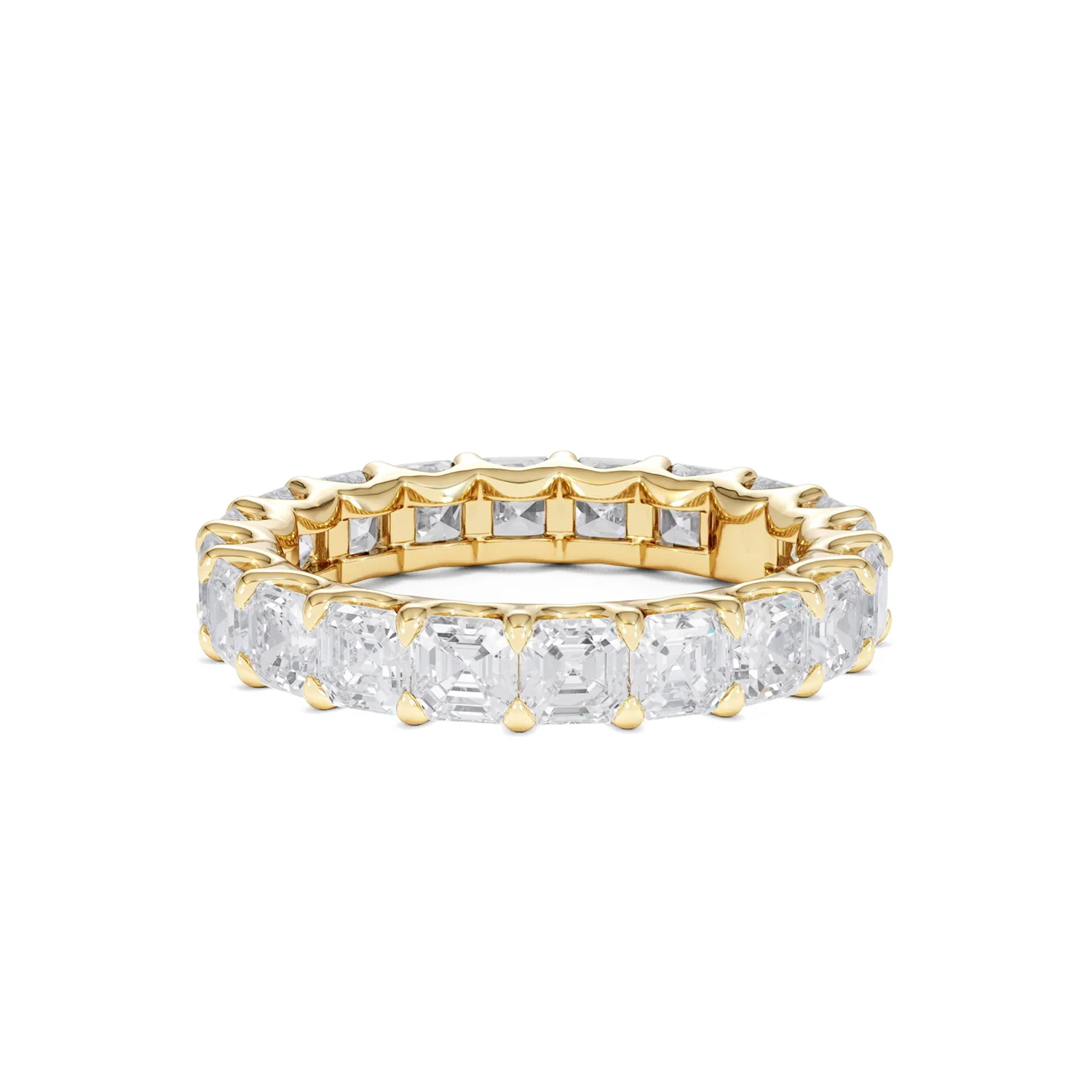 Elisa Diamond Eternity Ring Asscher Cut 5.98ct VVs 18K Gold Size O-W - Image 37