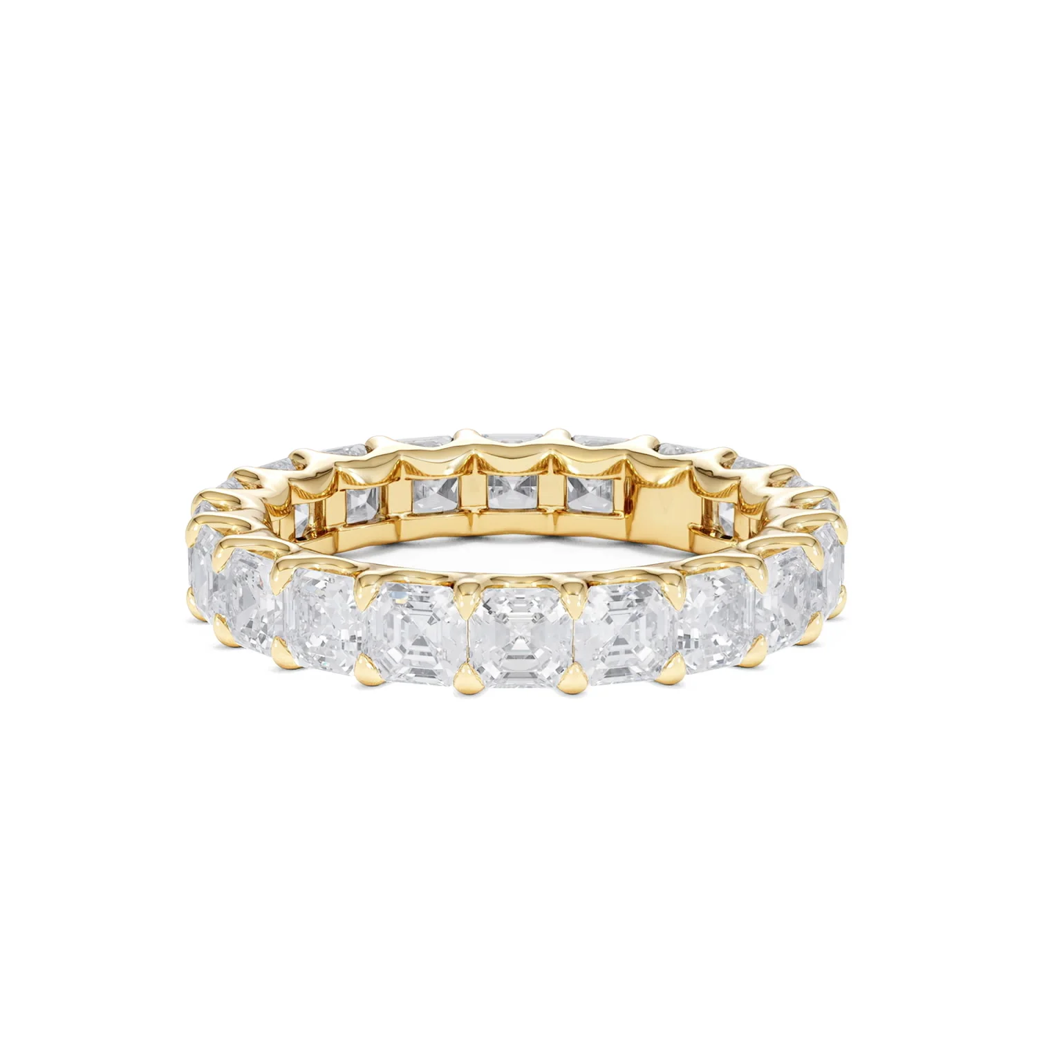 Elisa Diamond Eternity Ring Asscher Cut 5.98ct VVs 18K Gold Size O-W - Image 40