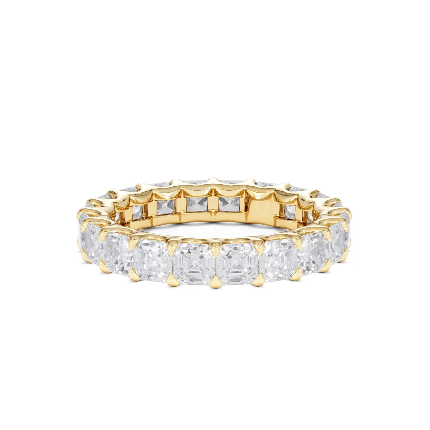 Elisa Diamond Eternity Ring Asscher Cut 5.98ct VVs 18K Gold Size O-W - Image 42