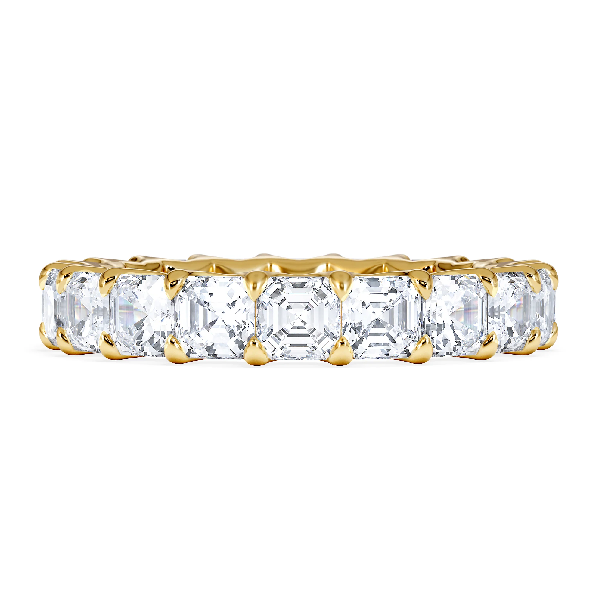 Elisa Diamond Eternity Ring Asscher Cut 5.98ct VVs 18K Gold Size O-W - Image 6