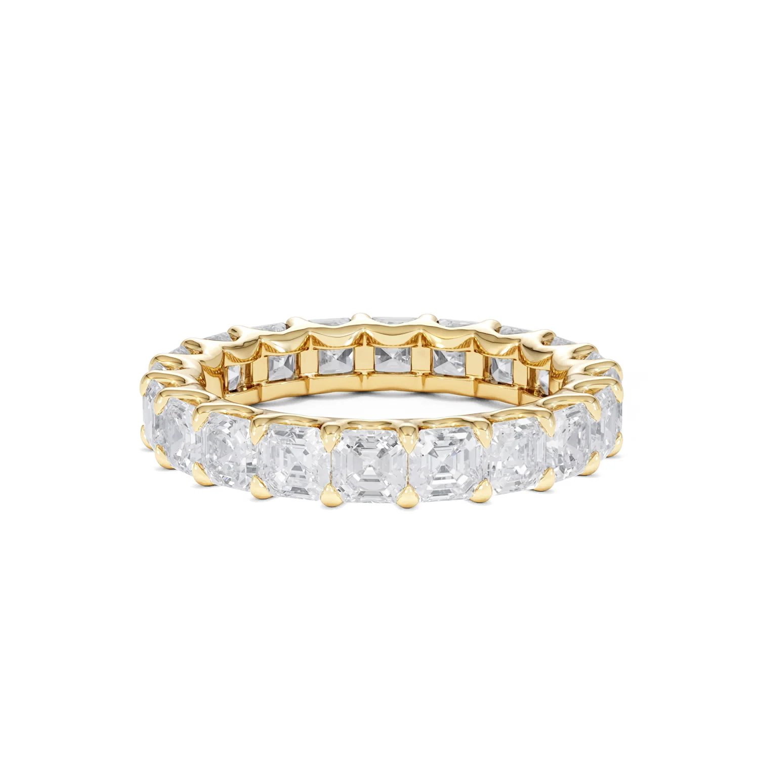 Elisa Diamond Eternity Ring Asscher Cut 5.98ct VVs 18K Gold Size O-W - Image 63