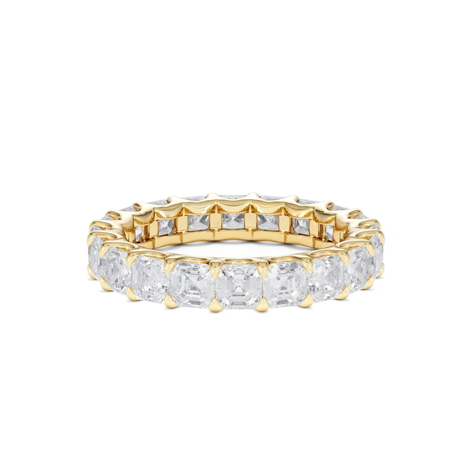 Elisa Diamond Eternity Ring Asscher Cut 5.98ct VVs 18K Gold Size O-W - Image 68