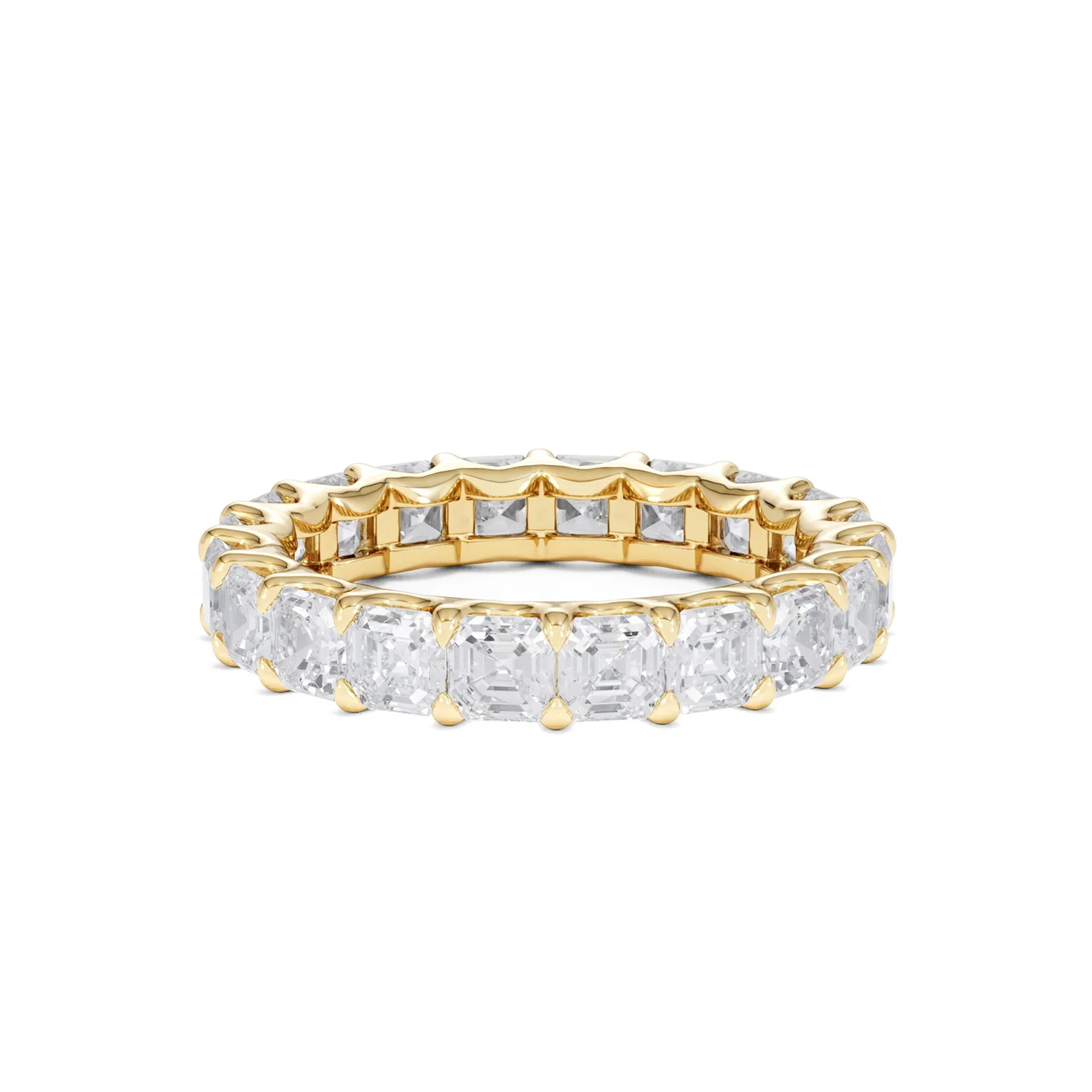 Elisa Diamond Eternity Ring Asscher Cut 5.98ct VVs 18K Gold Size O-W - Image 82