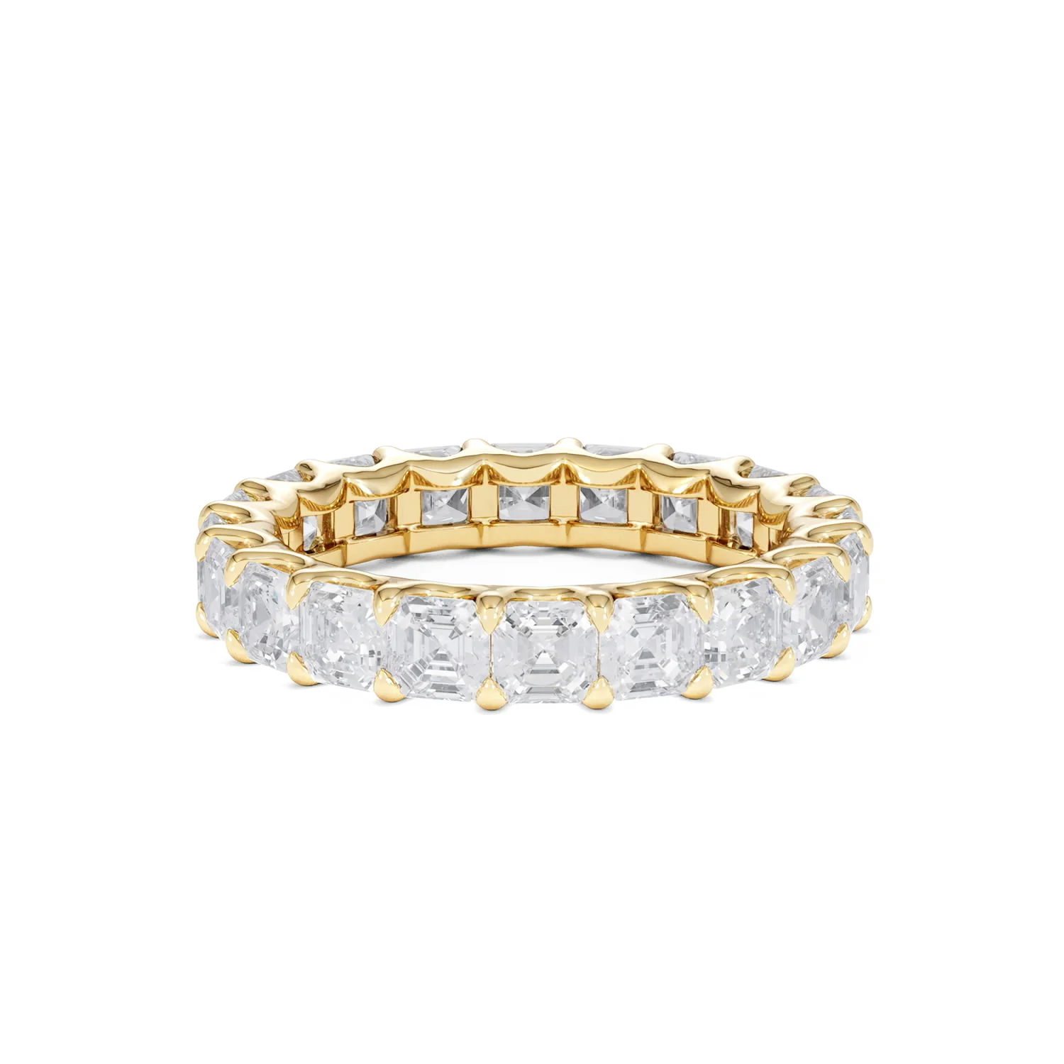Elisa Diamond Eternity Ring Asscher Cut 5.98ct VVs 18K Gold Size O-W - Image 84