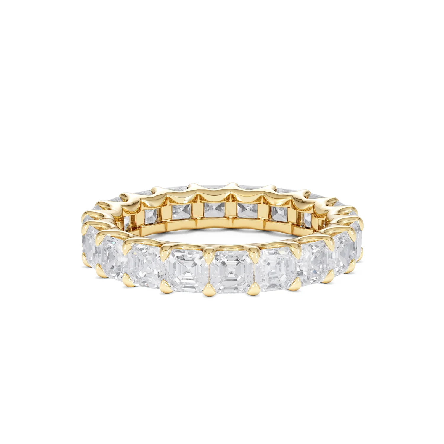 Elisa Diamond Eternity Ring Asscher Cut 5.98ct VVs 18K Gold Size O-W - Image 9