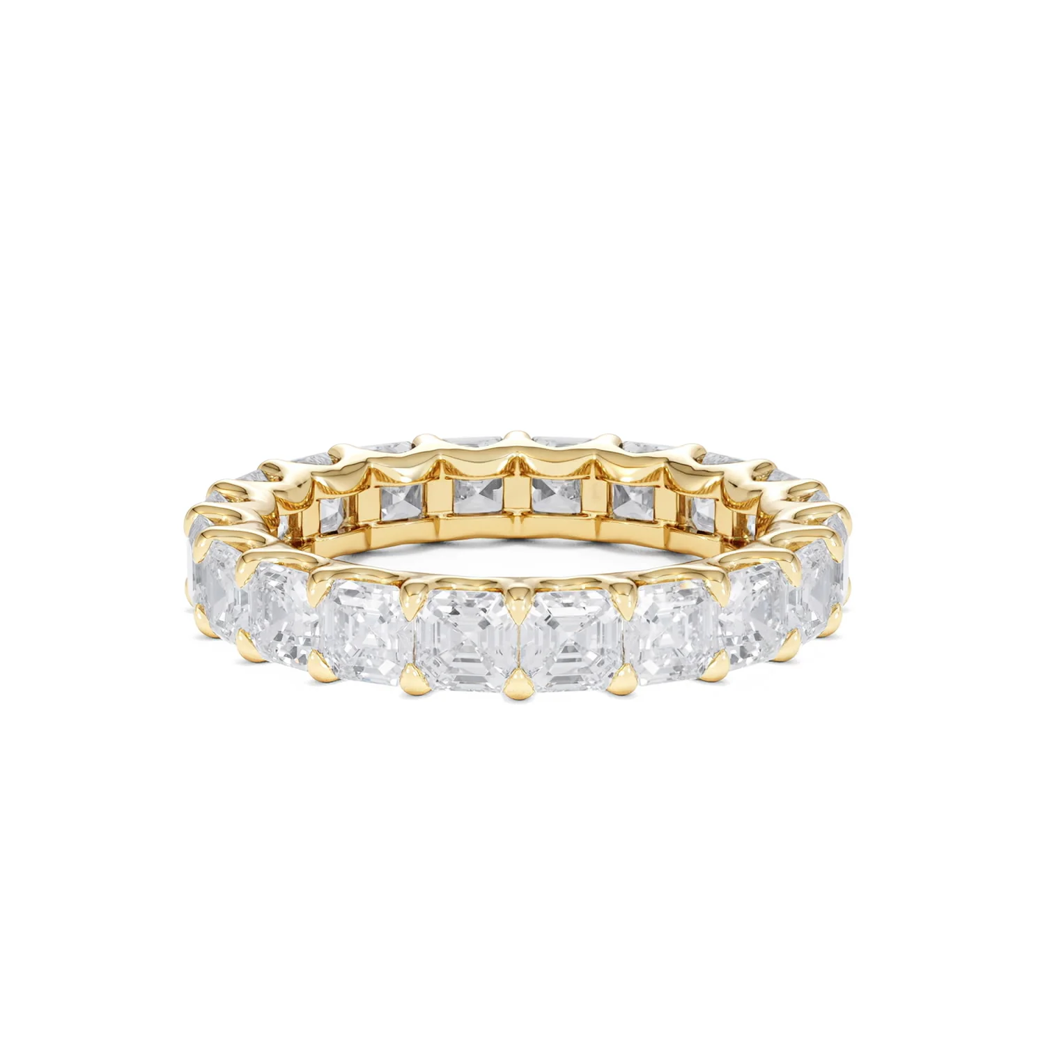 Elisa Diamond Eternity Ring Asscher Cut 6.51ct VVs 18K Gold Size J-N - Image 30
