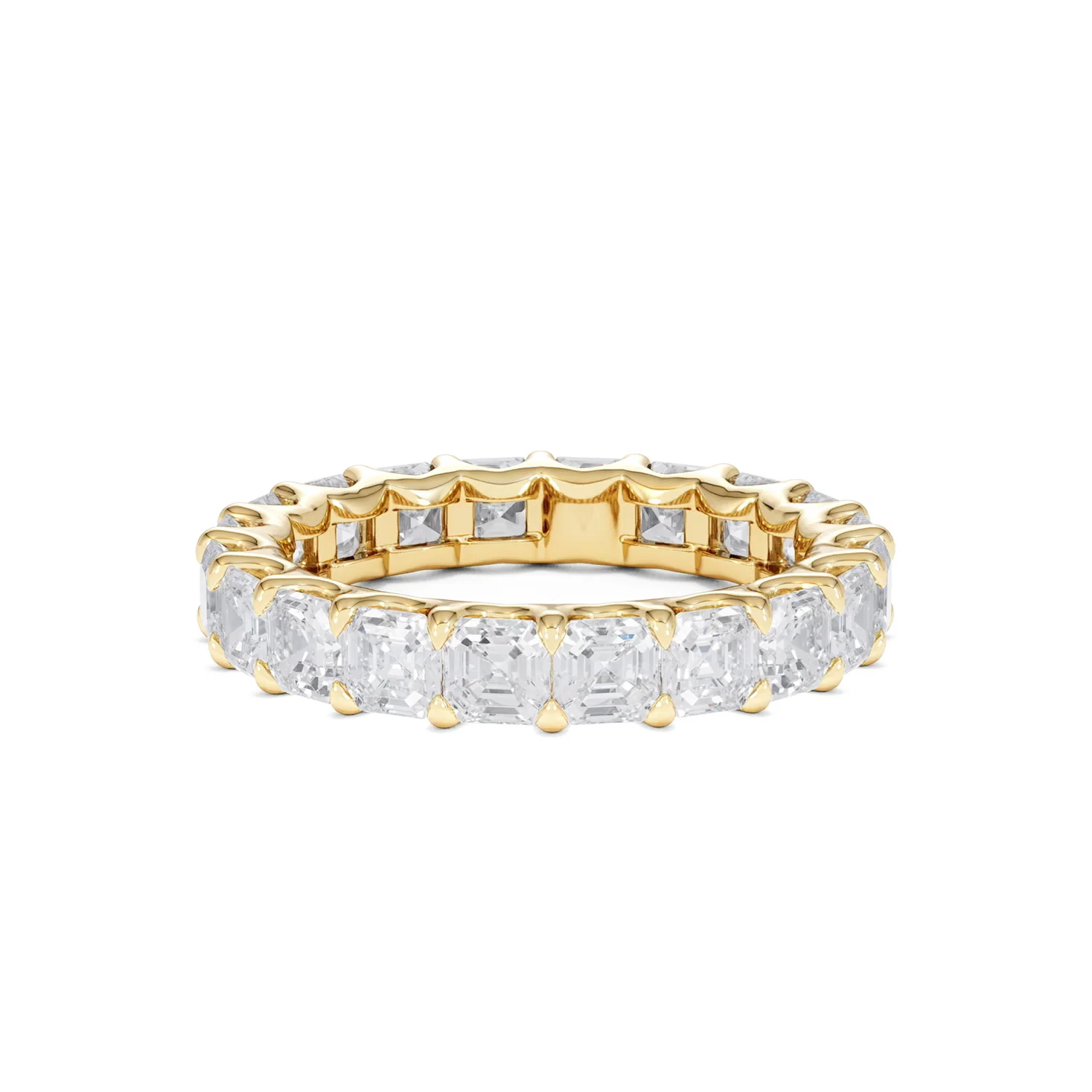 Elisa Diamond Eternity Ring Asscher Cut 6.51ct VVs 18K Gold Size J-N - Image 46