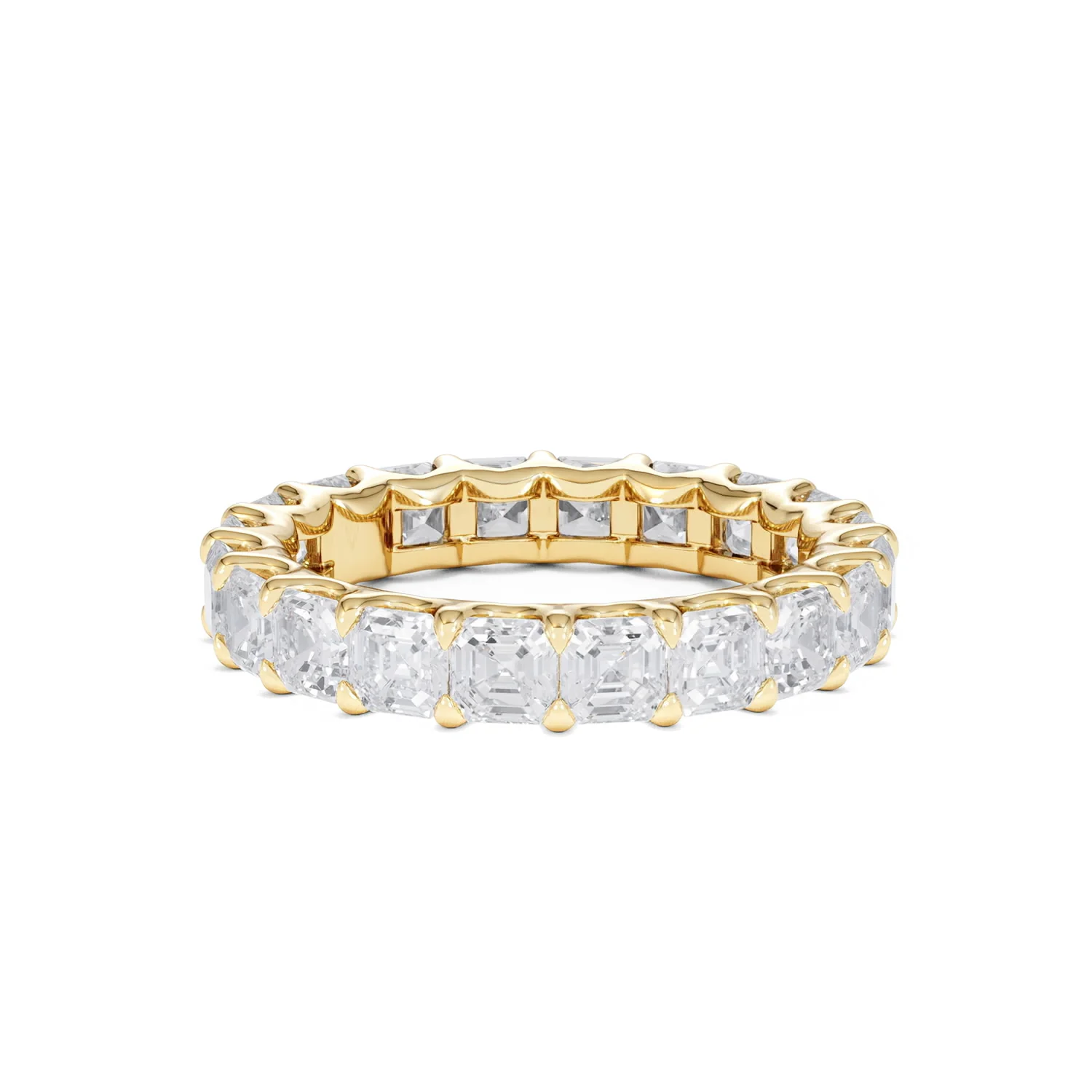 Elisa Diamond Eternity Ring Asscher Cut 6.51ct VVs 18K Gold Size J-N - Image 58