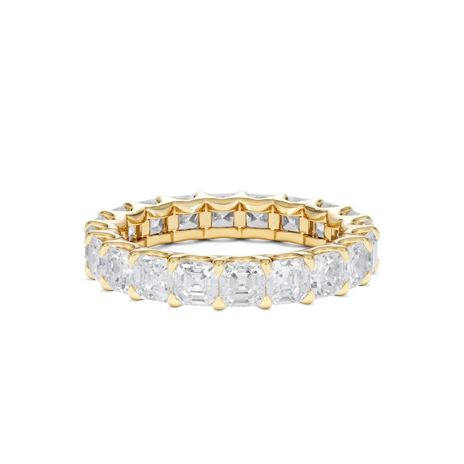 Elisa Diamond Eternity Ring Asscher Cut 7ct VVs 18K Gold Size O-W - Image 13