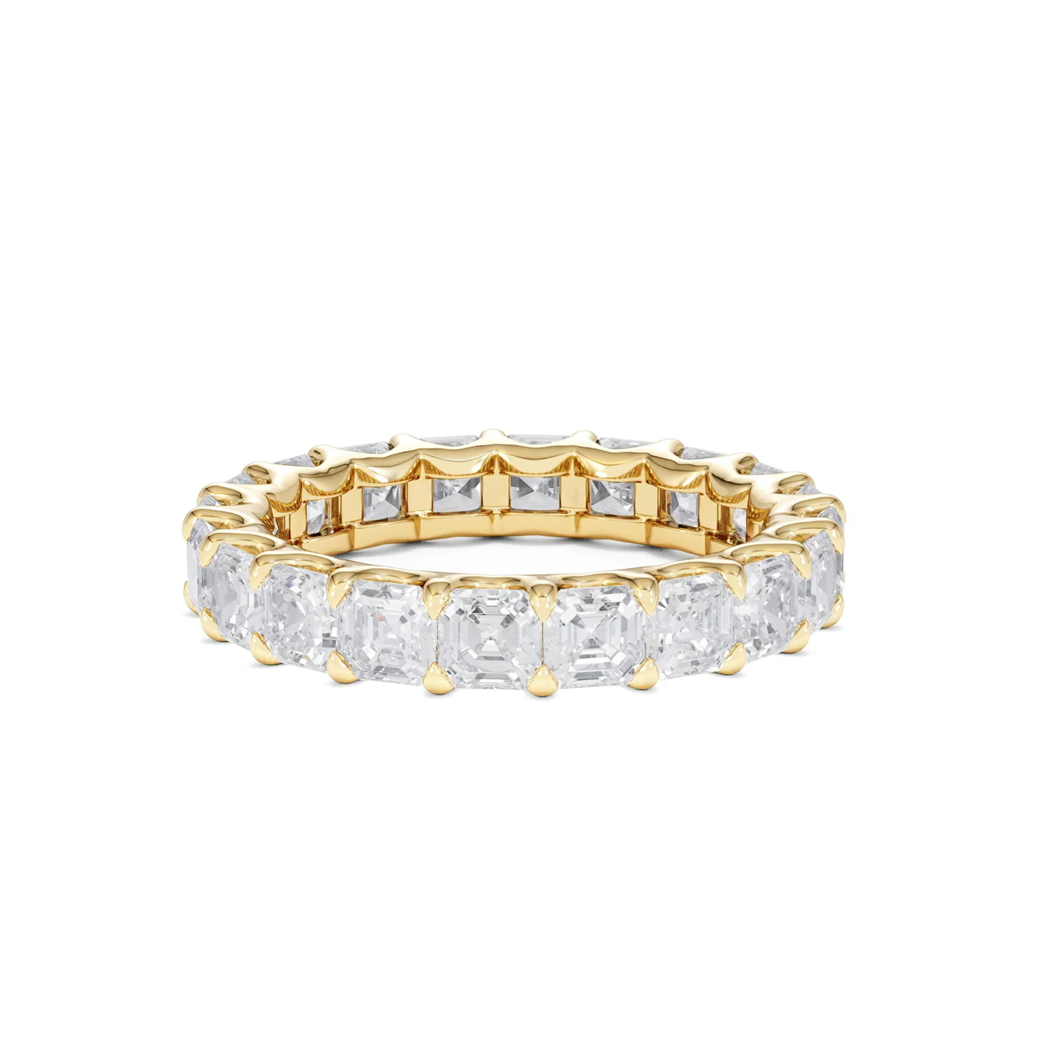 Elisa Diamond Eternity Ring Asscher Cut 7ct VVs 18K Gold Size O-W - Image 27