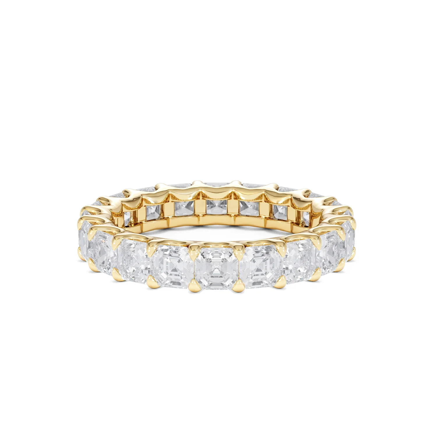 Elisa Diamond Eternity Ring Asscher Cut 7ct VVs 18K Gold Size O-W - Image 32