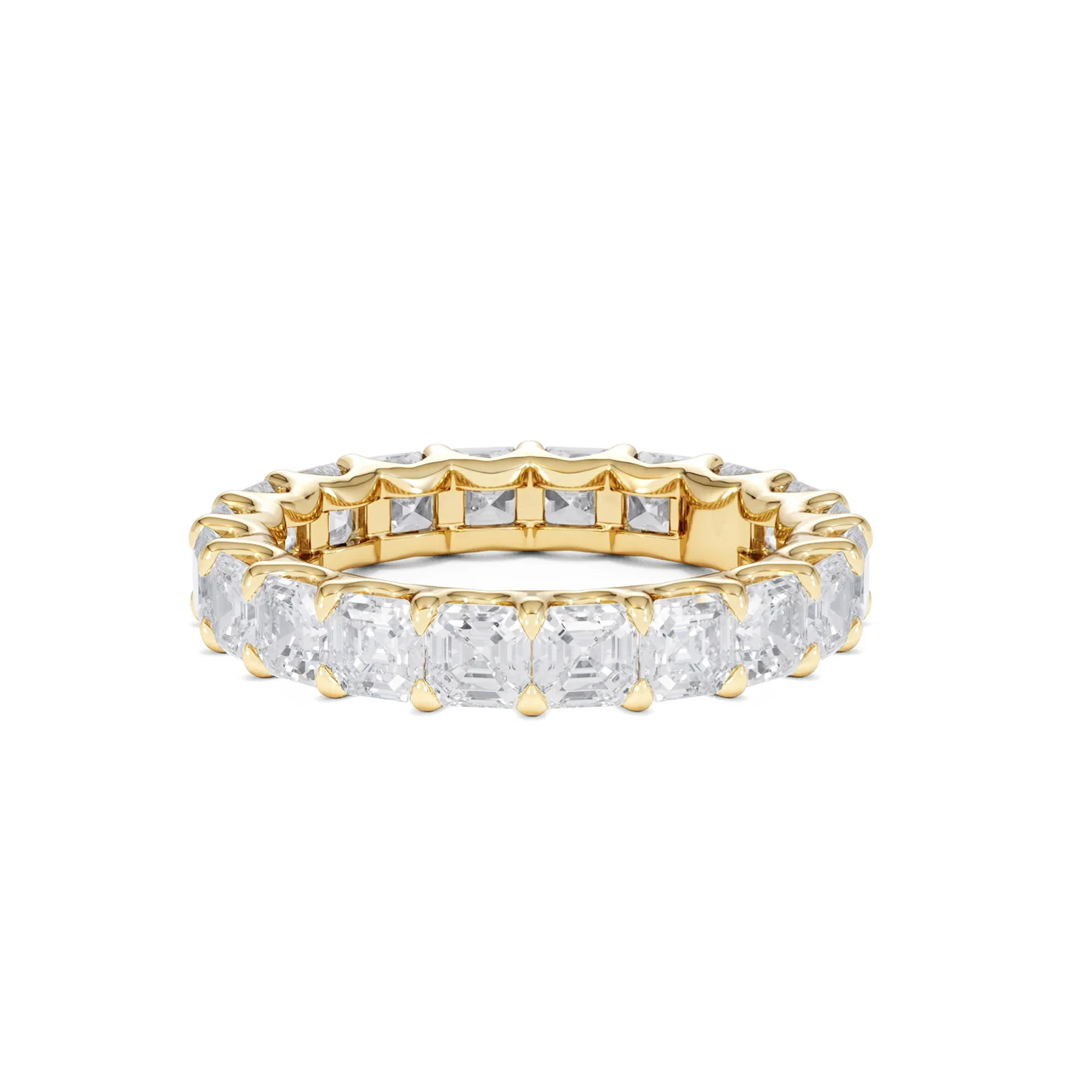 Elisa Diamond Eternity Ring Asscher Cut 7ct VVs 18K Gold Size O-W - Image 38