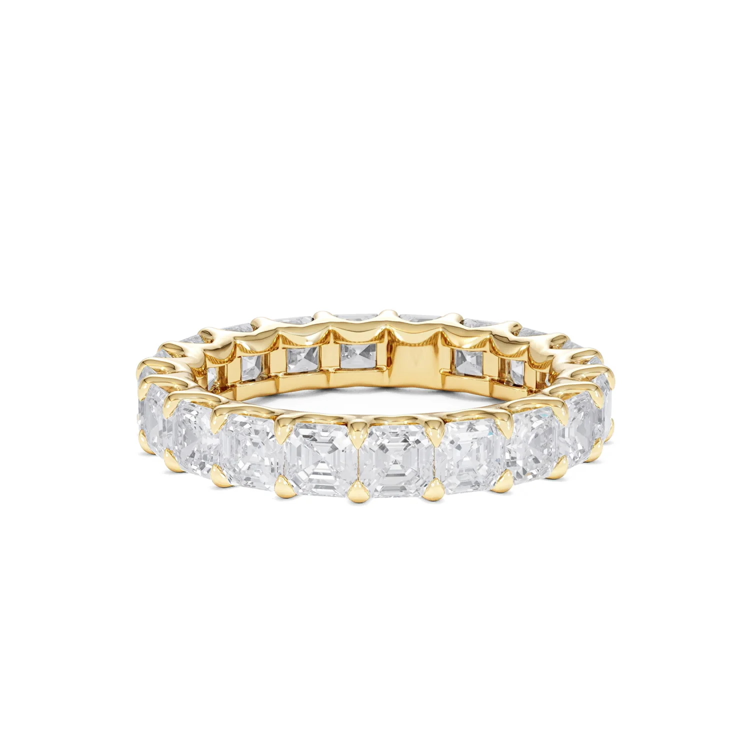 Elisa Diamond Eternity Ring Asscher Cut 7ct VVs 18K Gold Size O-W - Image 45