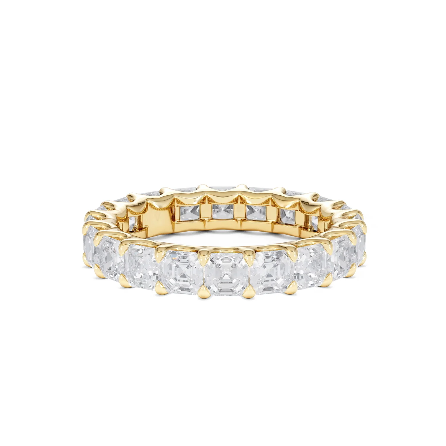 Elisa Diamond Eternity Ring Asscher Cut 7ct VVs 18K Gold Size O-W - Image 56