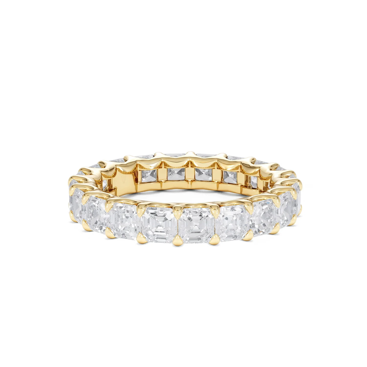 Elisa Diamond Eternity Ring Asscher Cut 7ct VVs 18K Gold Size O-W - Image 57