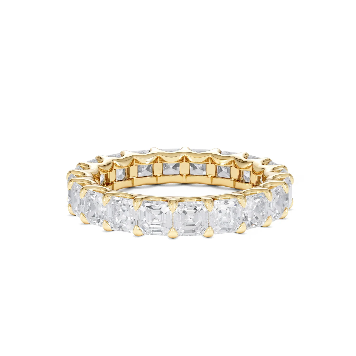 Elisa Diamond Eternity Ring Asscher Cut 7ct VVs 18K Gold Size O-W - Image 65