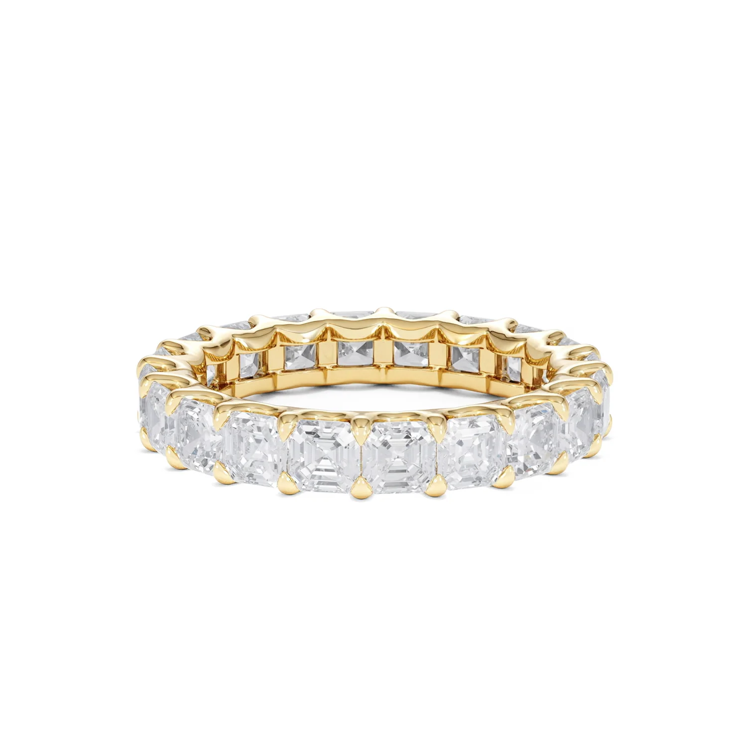 Elisa Diamond Eternity Ring Asscher Cut 7ct VVs 18K Gold Size O-W - Image 85
