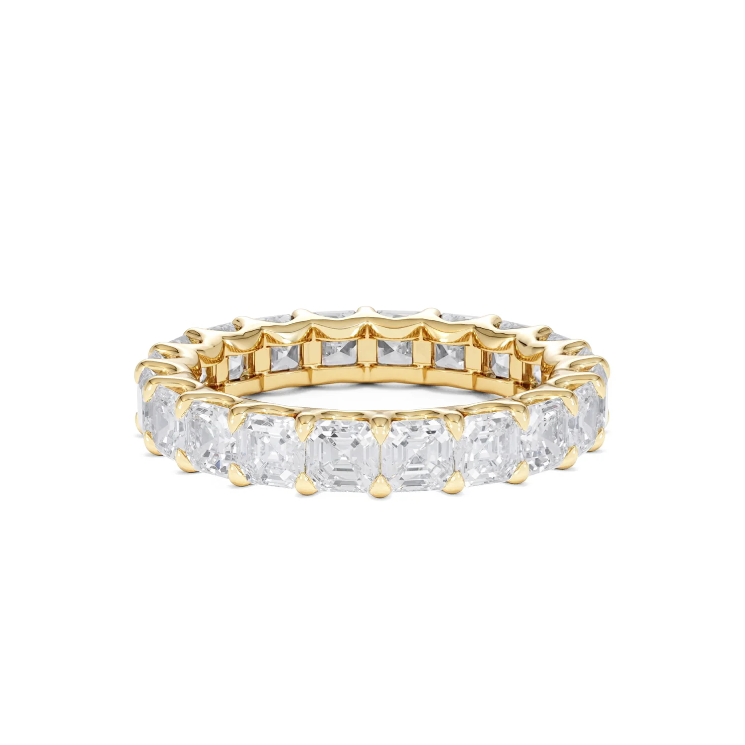 Elisa Diamond Eternity Ring Asscher Cut 7ct VVs 18K Gold Size O-W - Image 86